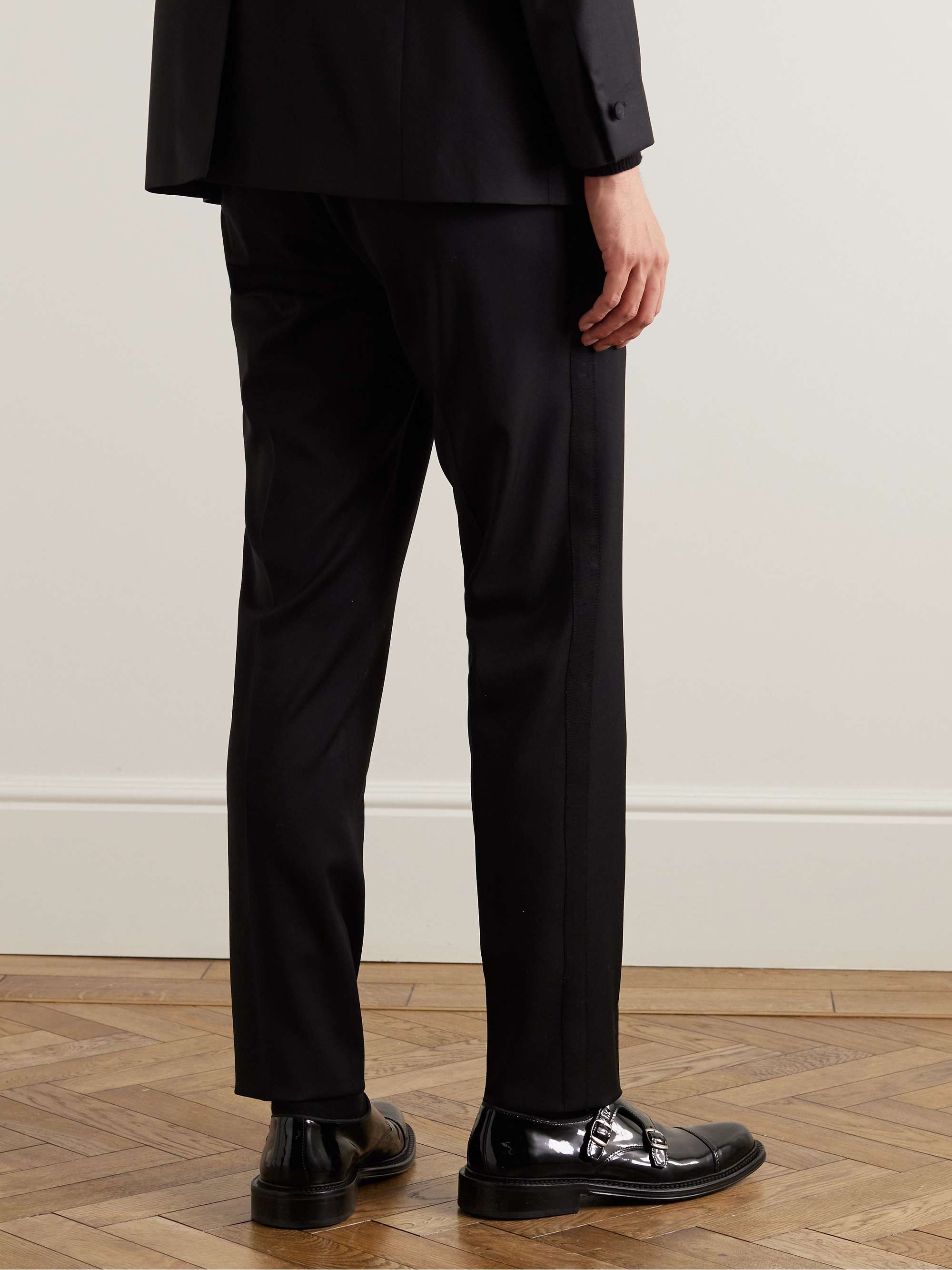 Slim-Fit Wool Tuxedo Trousers view