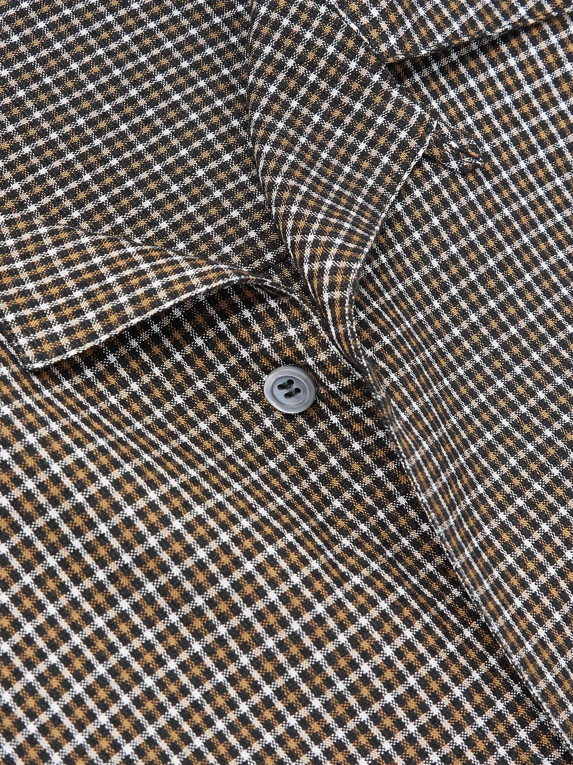 + Paula's Ibiza Convertible-Collar Checked Linen-Blend Shirt view