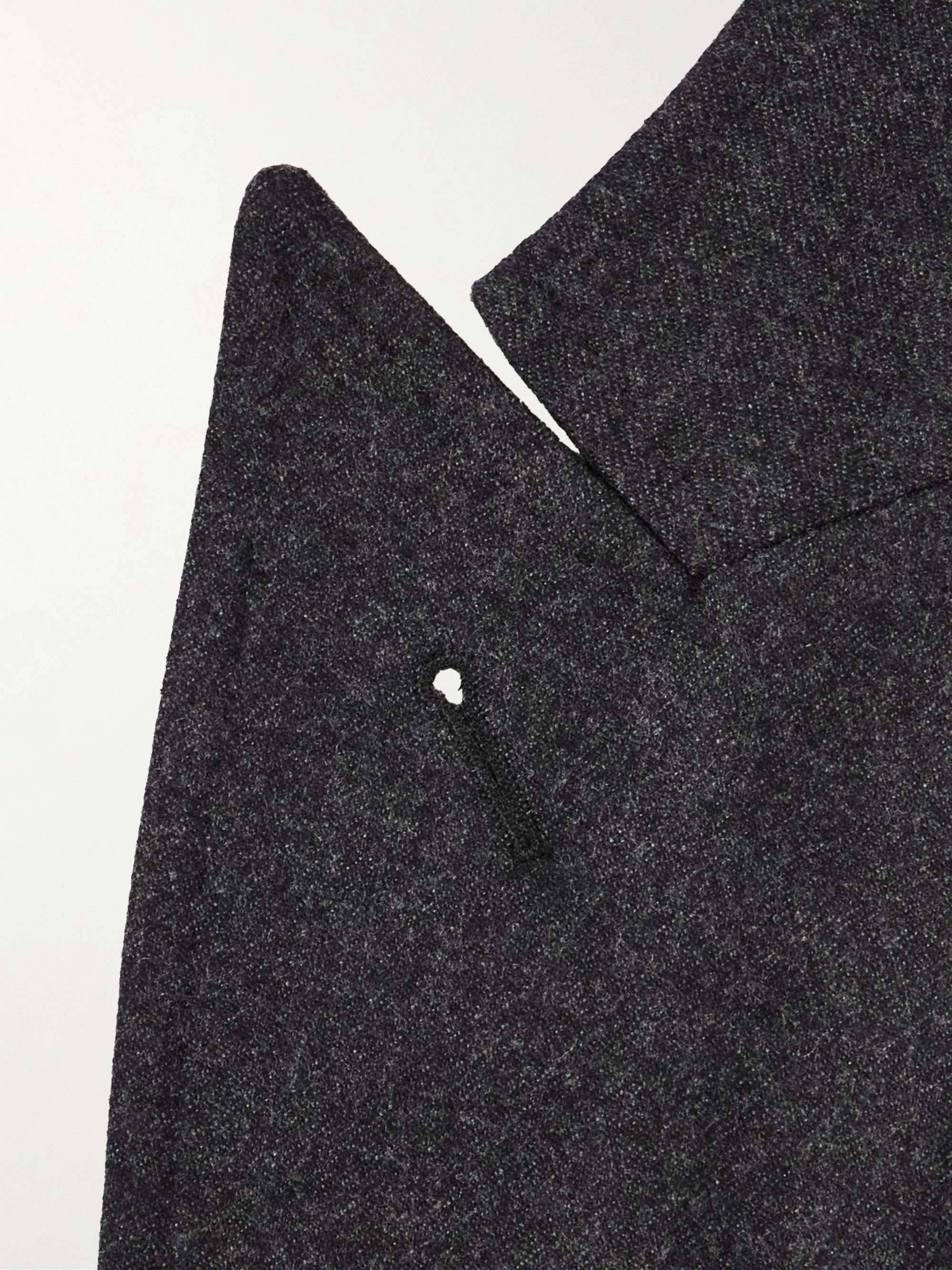 Slim-Fit Double-Breasted Wool-Flannel Suit Jacket view
