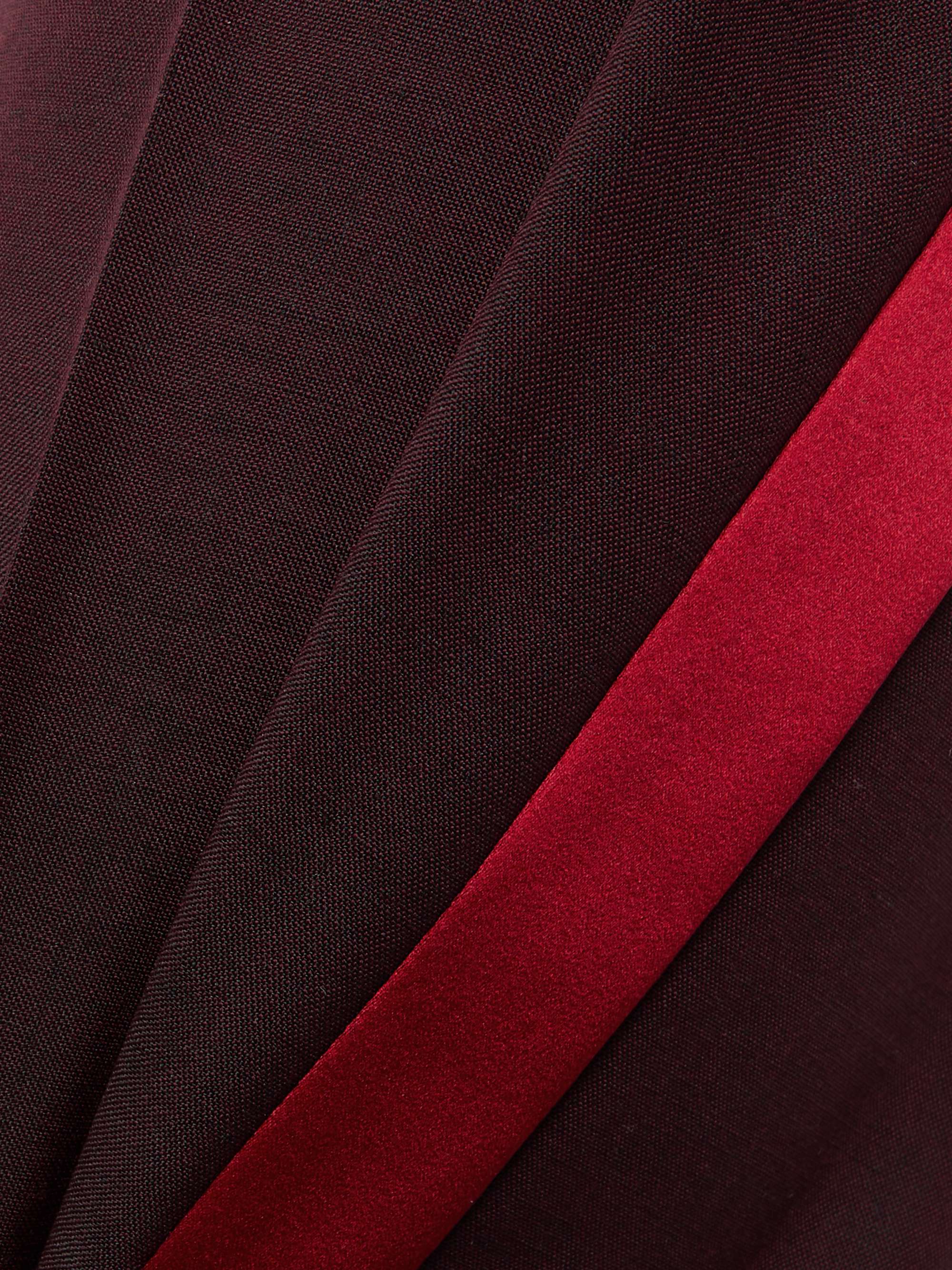 Satin-trimmed wool and mohair-blend wide-leg pants view
