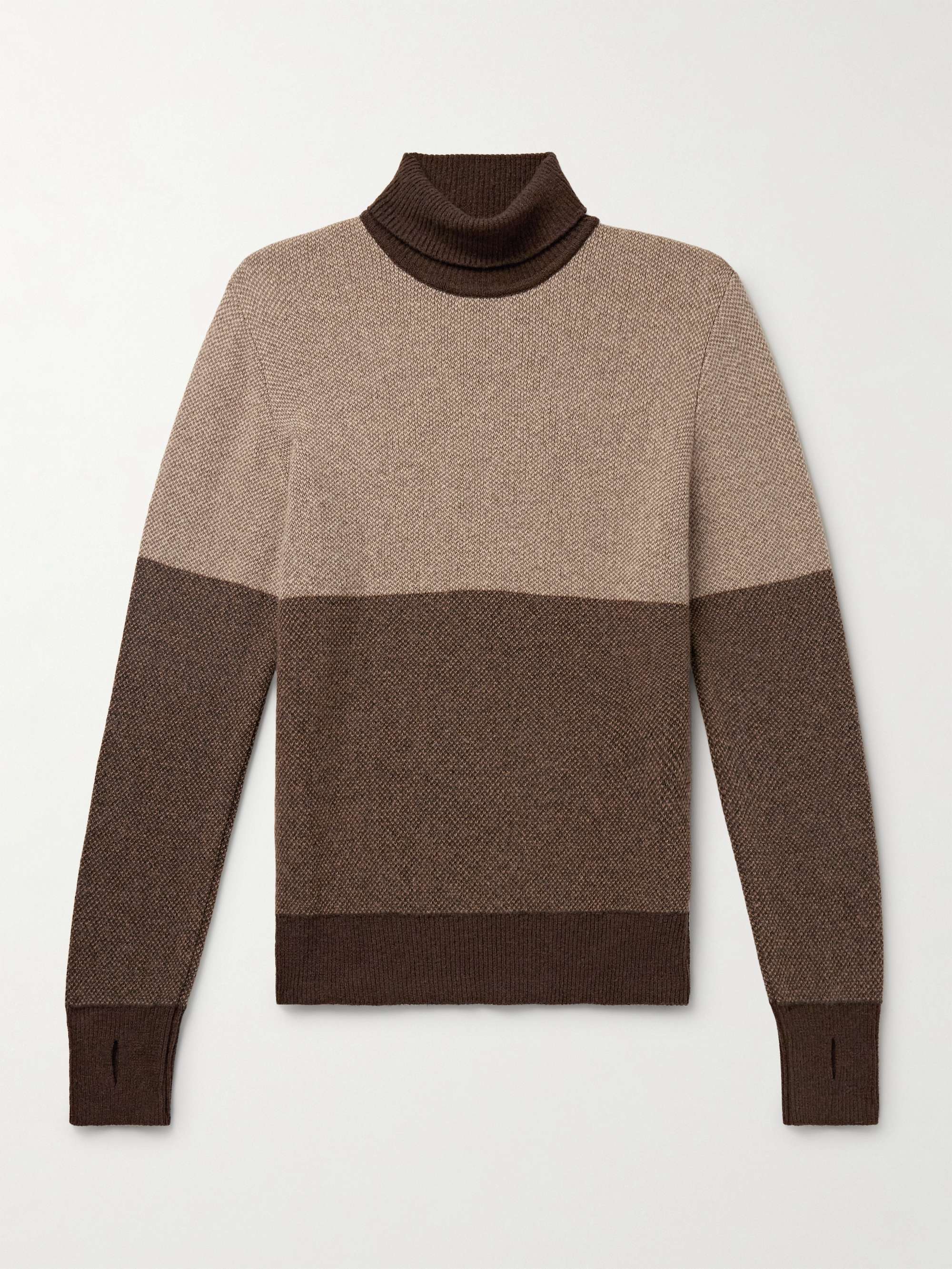 Talbot Colour-Block Wool Rollneck Sweater view