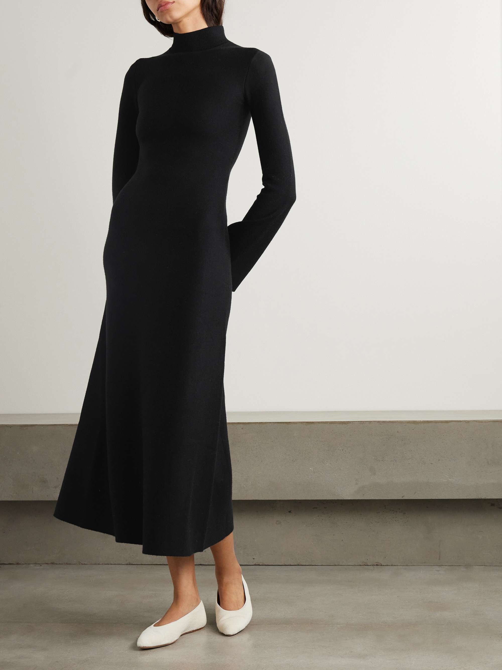 Erebus wool, cashmere and silk-blend turtleneck midi dress view
