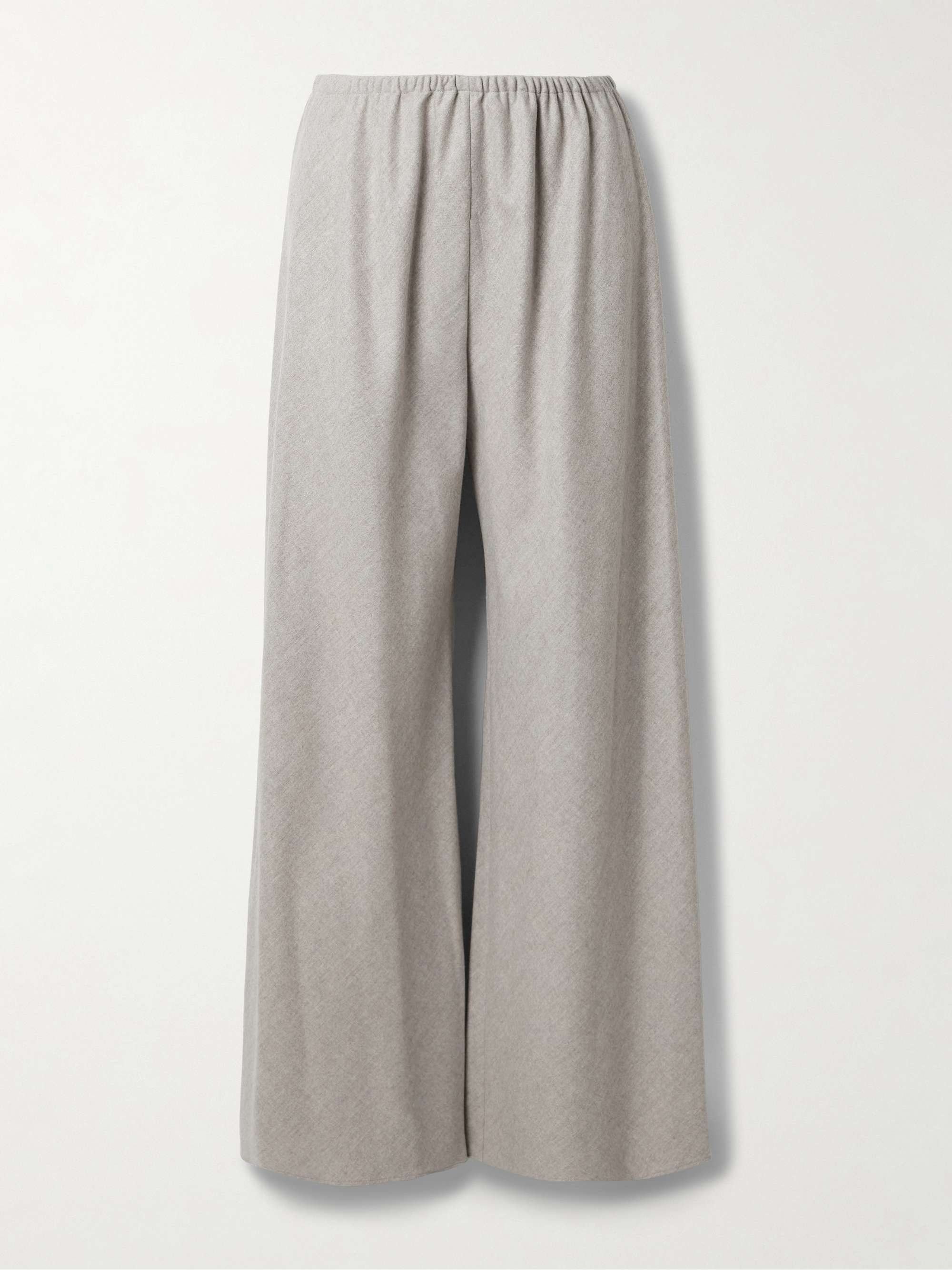 Gala wool and cashmere-blend flannel wide-leg pants view