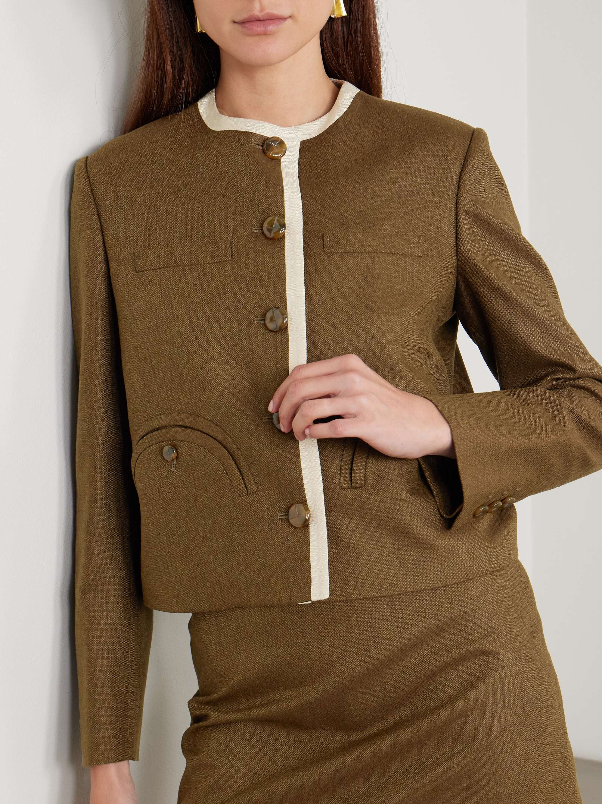 Renard Shamo piped silk jacket view