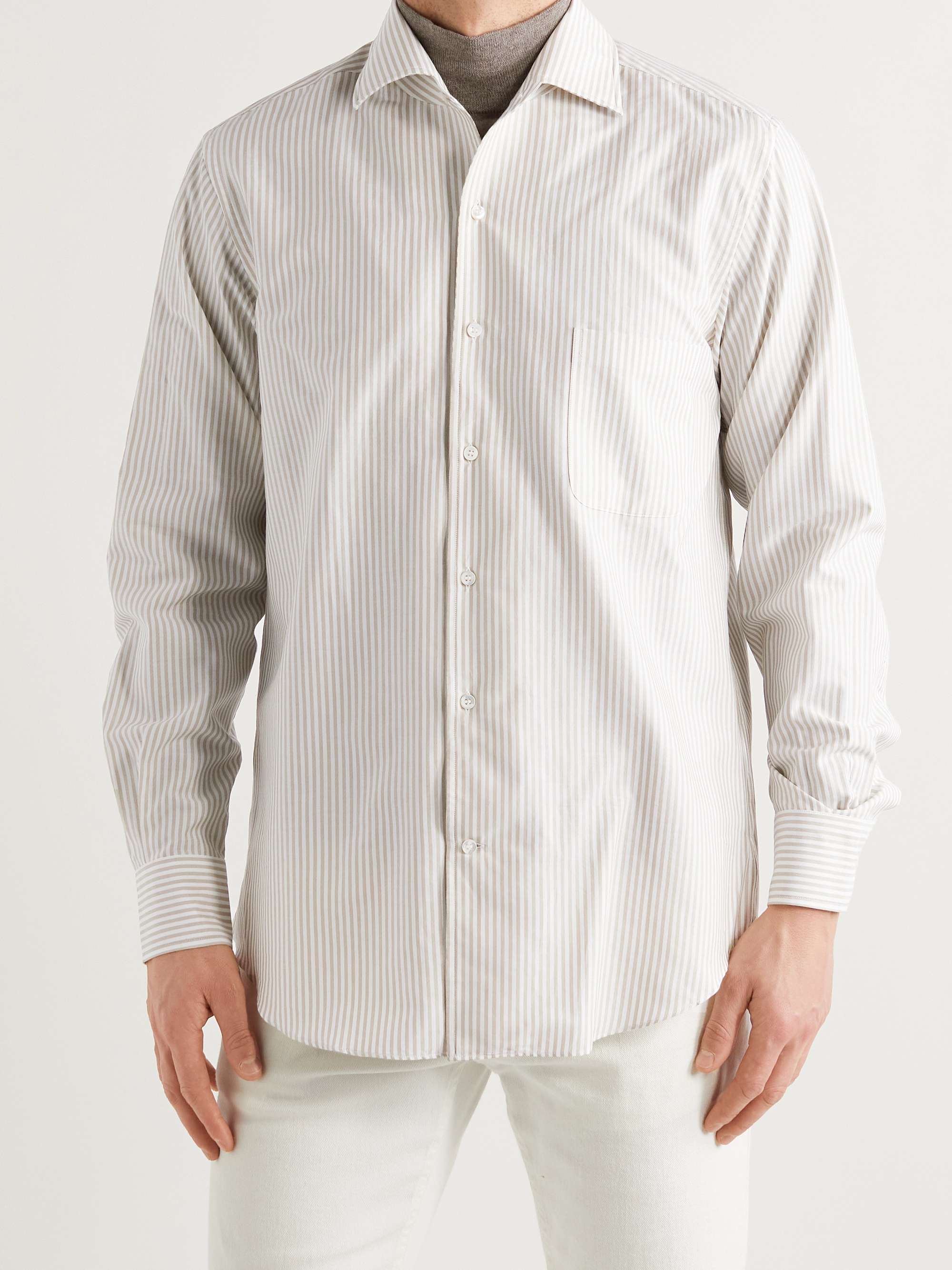 André Striped Cotton-Poplin Oxford Shirt view