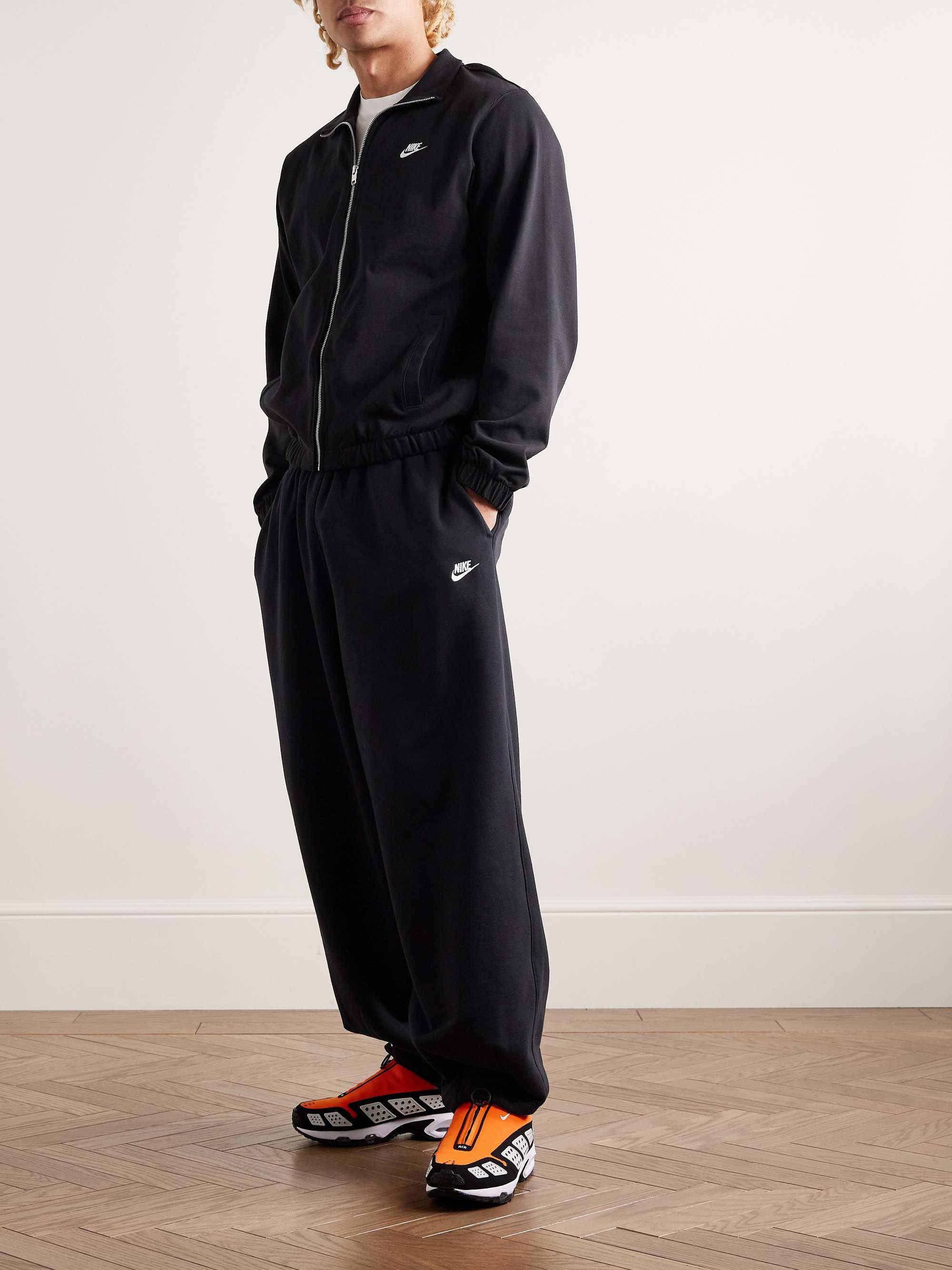 Club Logo-Embroidered Cotton-Jersey Zip-Up Sweatshirt view