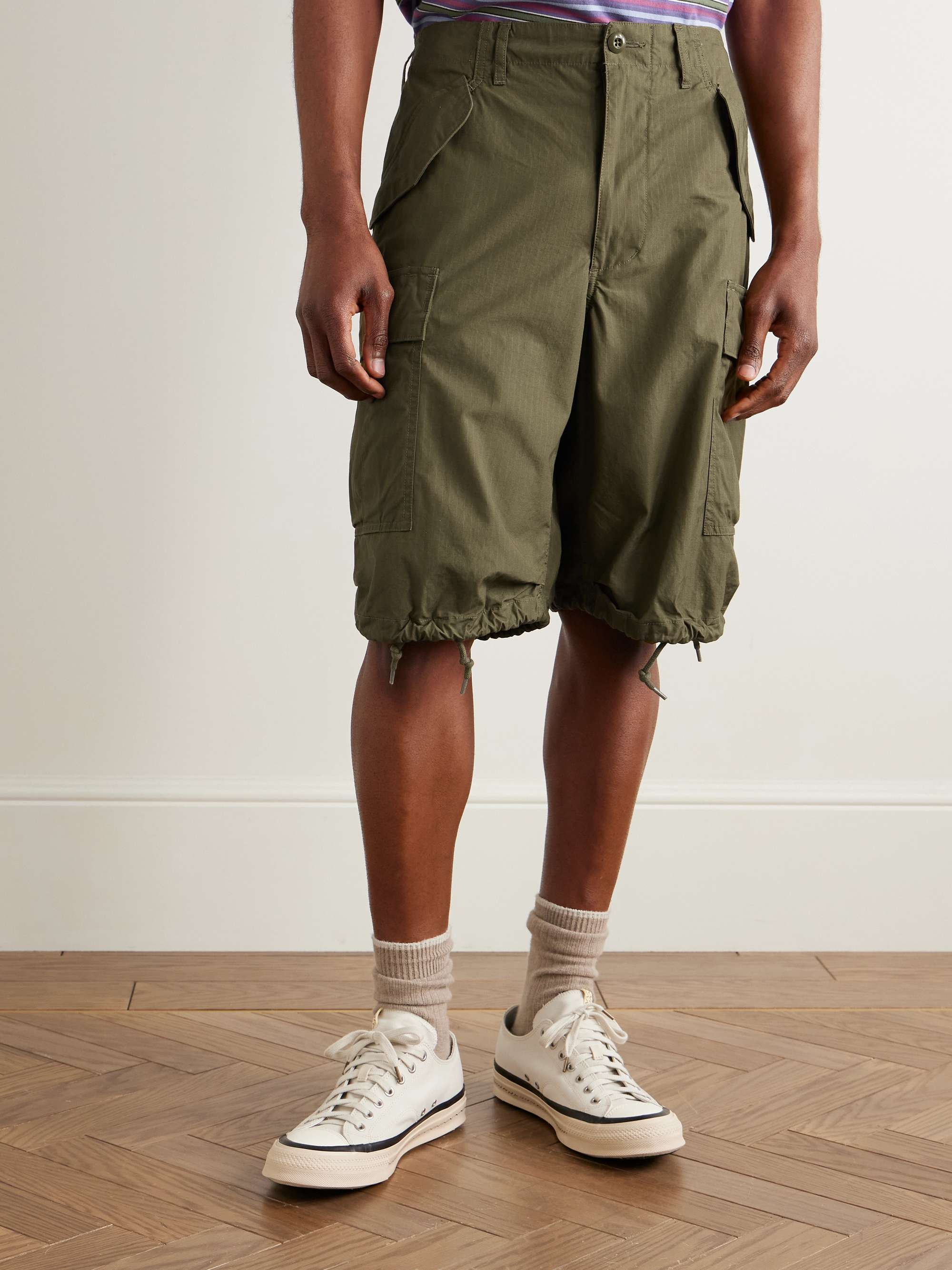 Straight-Leg Cotton-Ripstop Cargo Shorts view