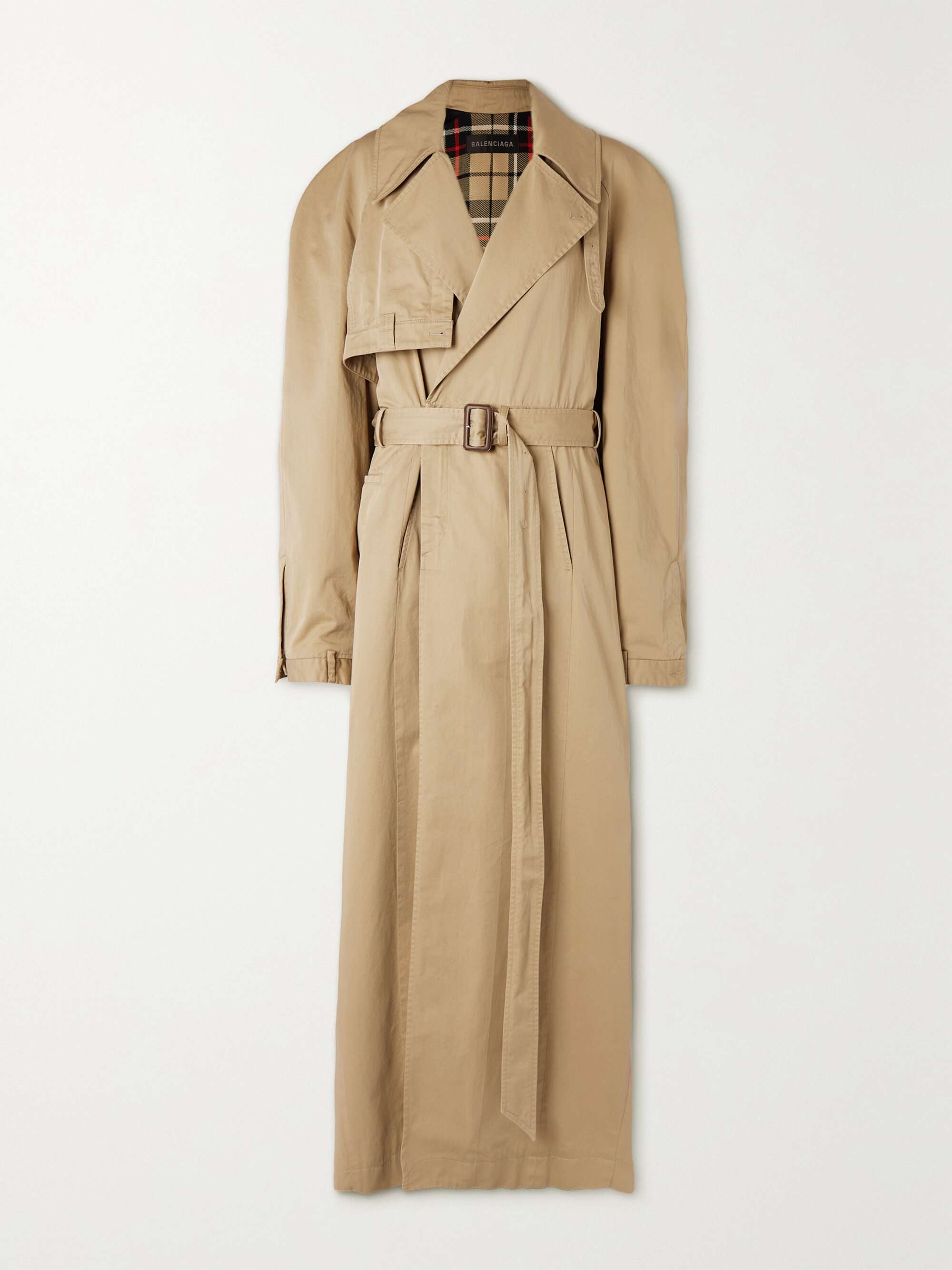 Oversized asymmetric cotton-twill trench coat view