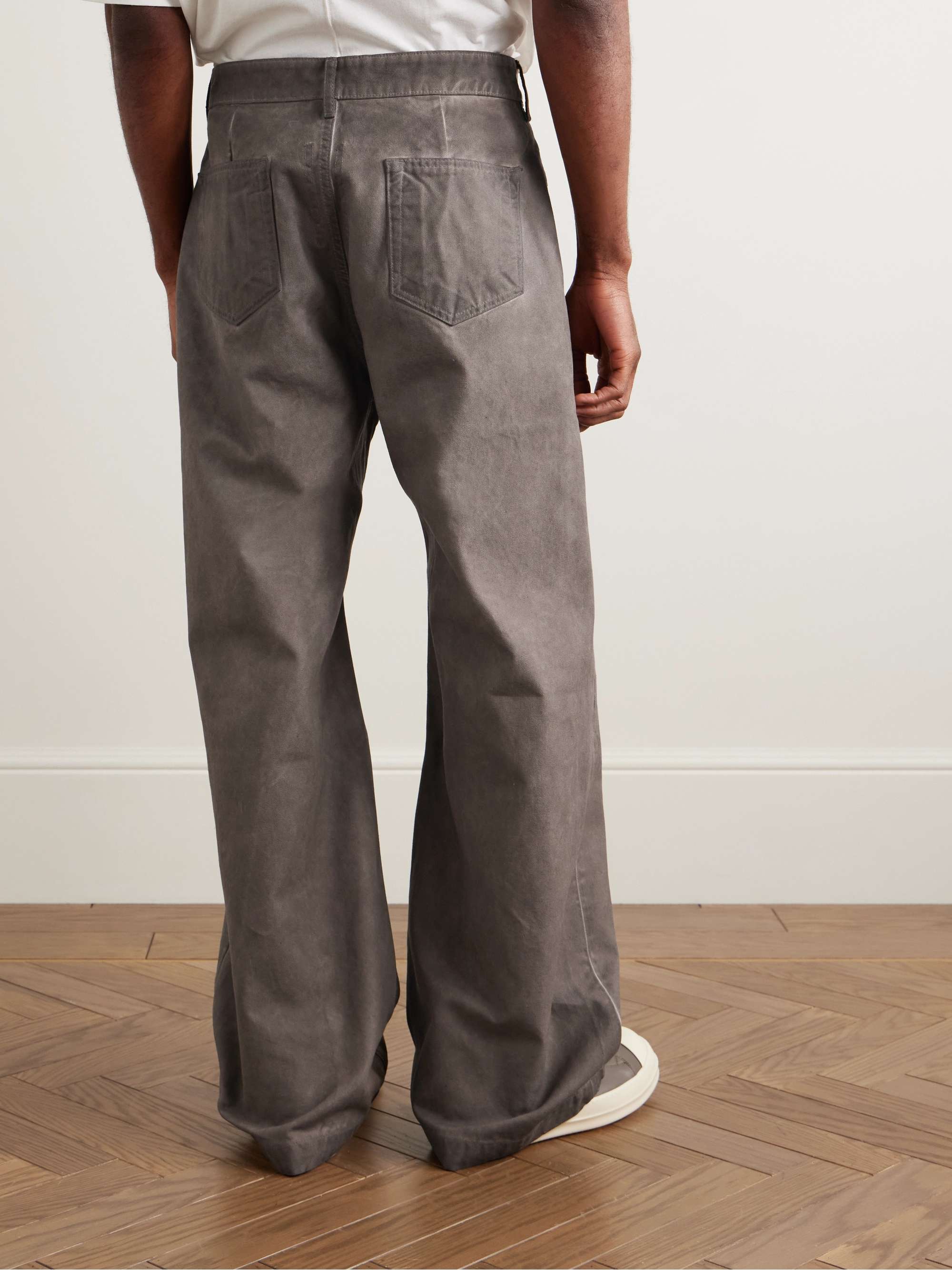 Geth Wide-Leg Organic Cotton-Canvas Trousers view