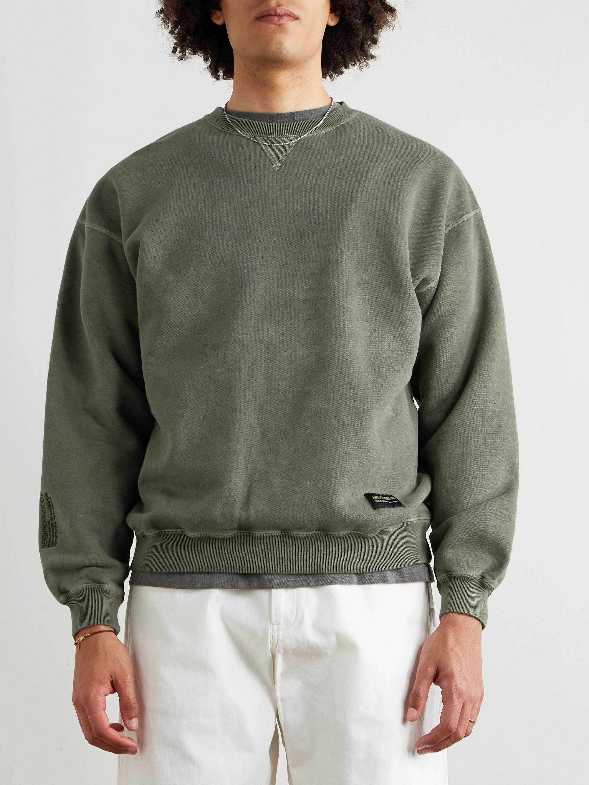 Logo-Embroidered Appliquéd Cotton-Jersey Sweatshirt view