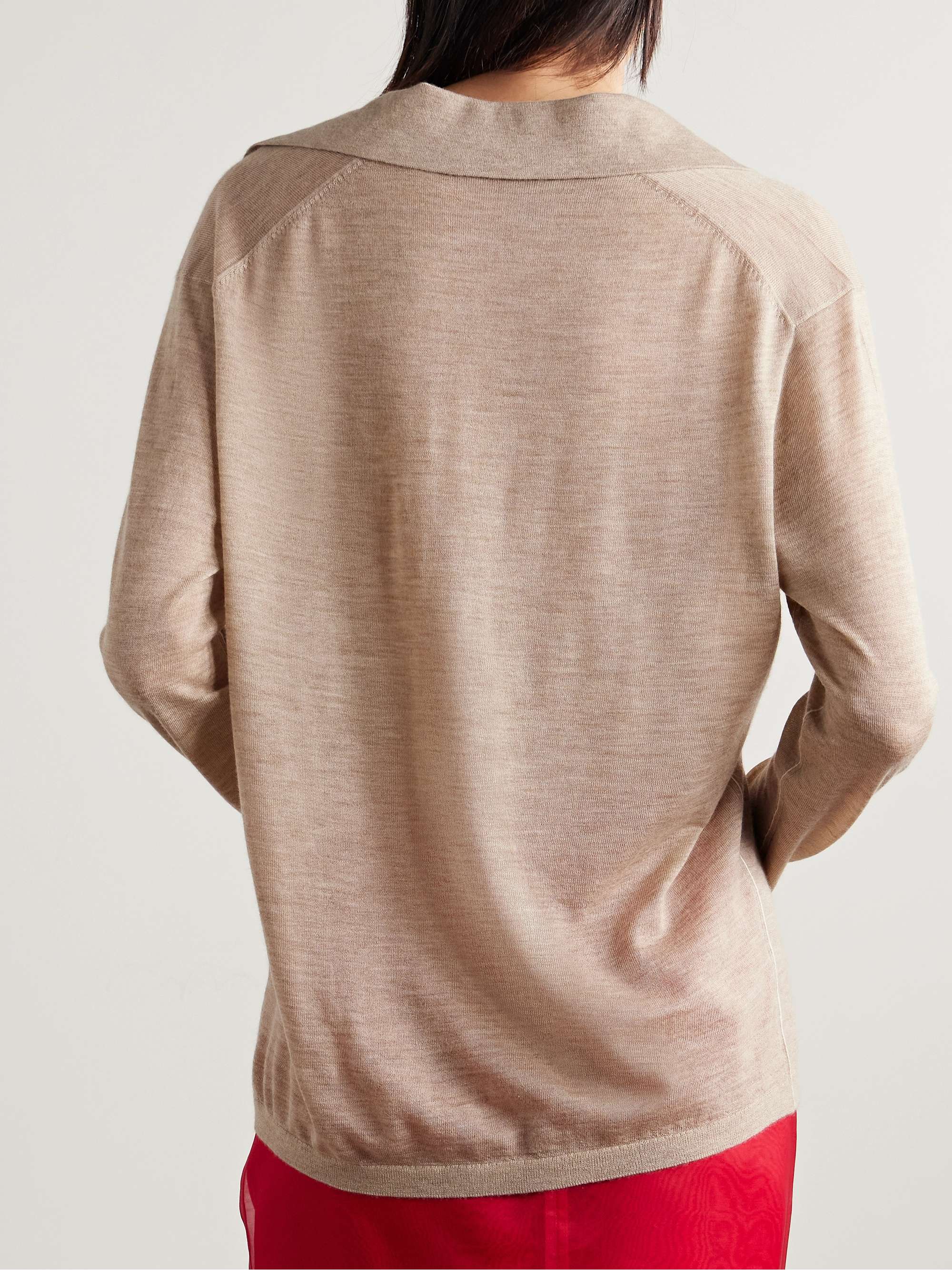 Oversized cashmere polo top view