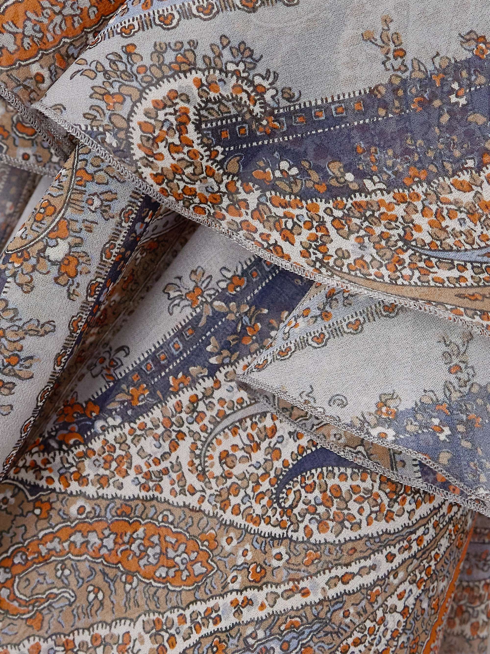 Open-back cape-effect paisley-print silk-georgette maxi dress view