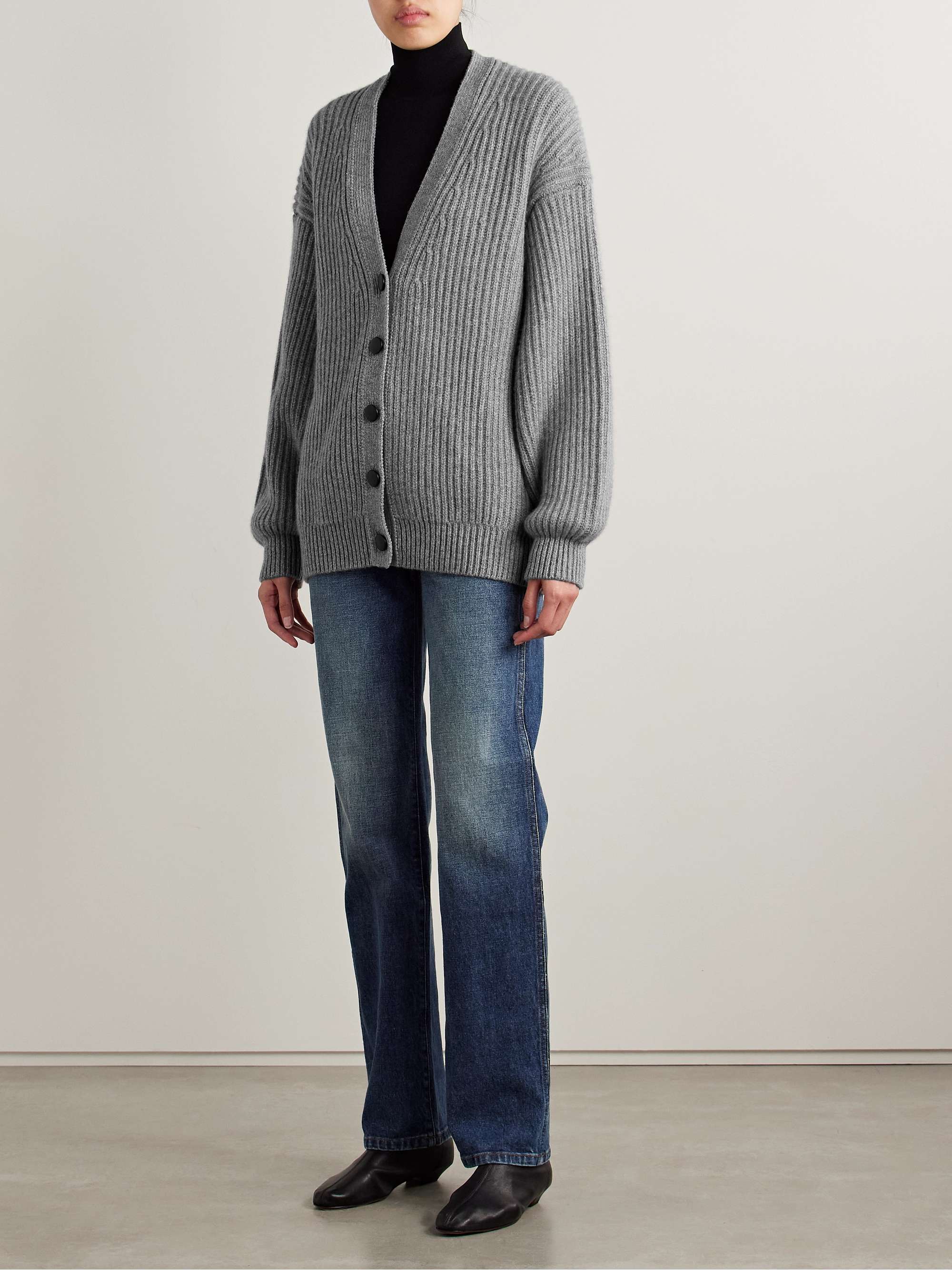Wren oversized ribbed cashmere cardigan view