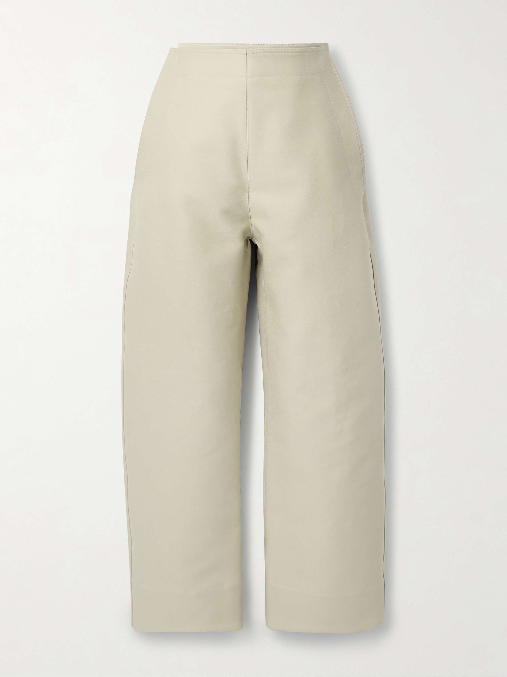 Layered cotton-gabardine wide-leg pants view