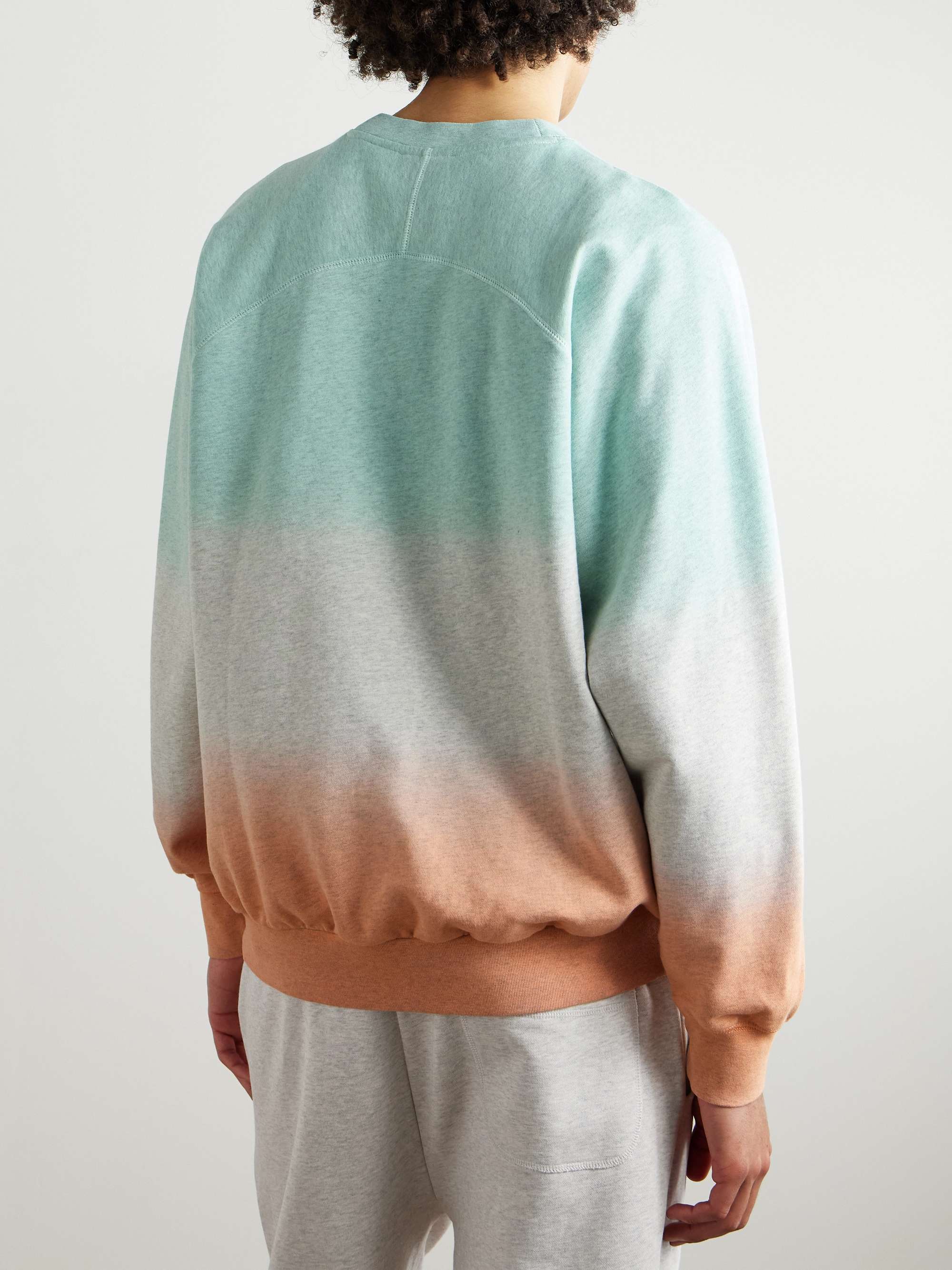 + ASICS Logo-Print Dip-Dyed Organic Cotton-Jersey Sweatshirt view