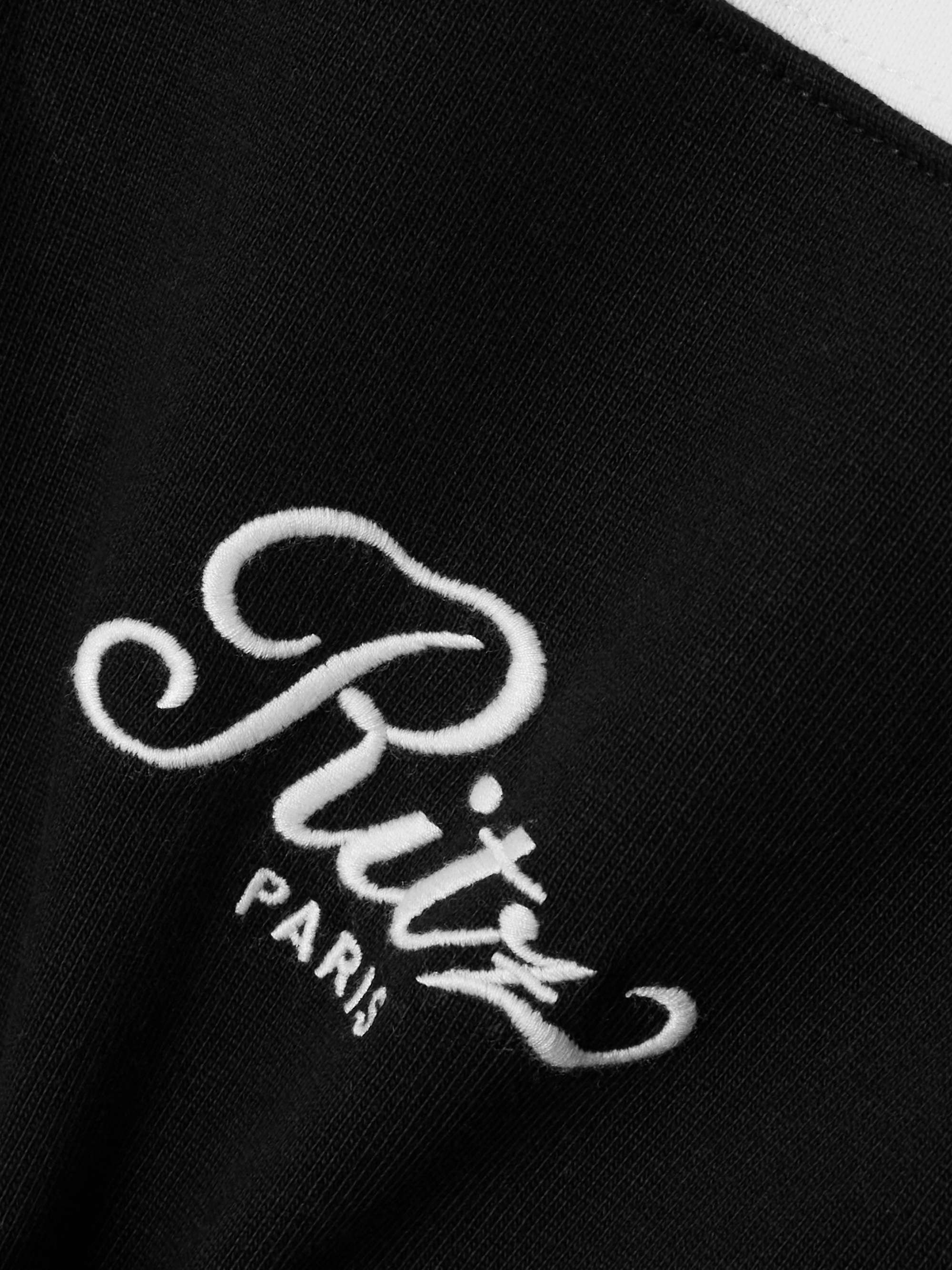 + Ritz Paris embroidered striped cotton-jersey polo shirt view