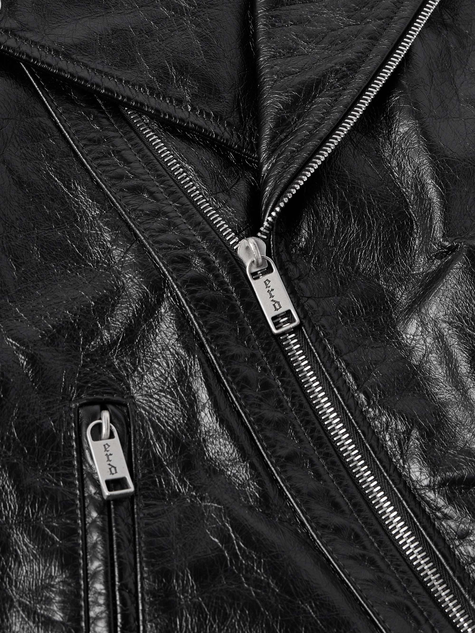 Distressed Leather Biker Jacket view