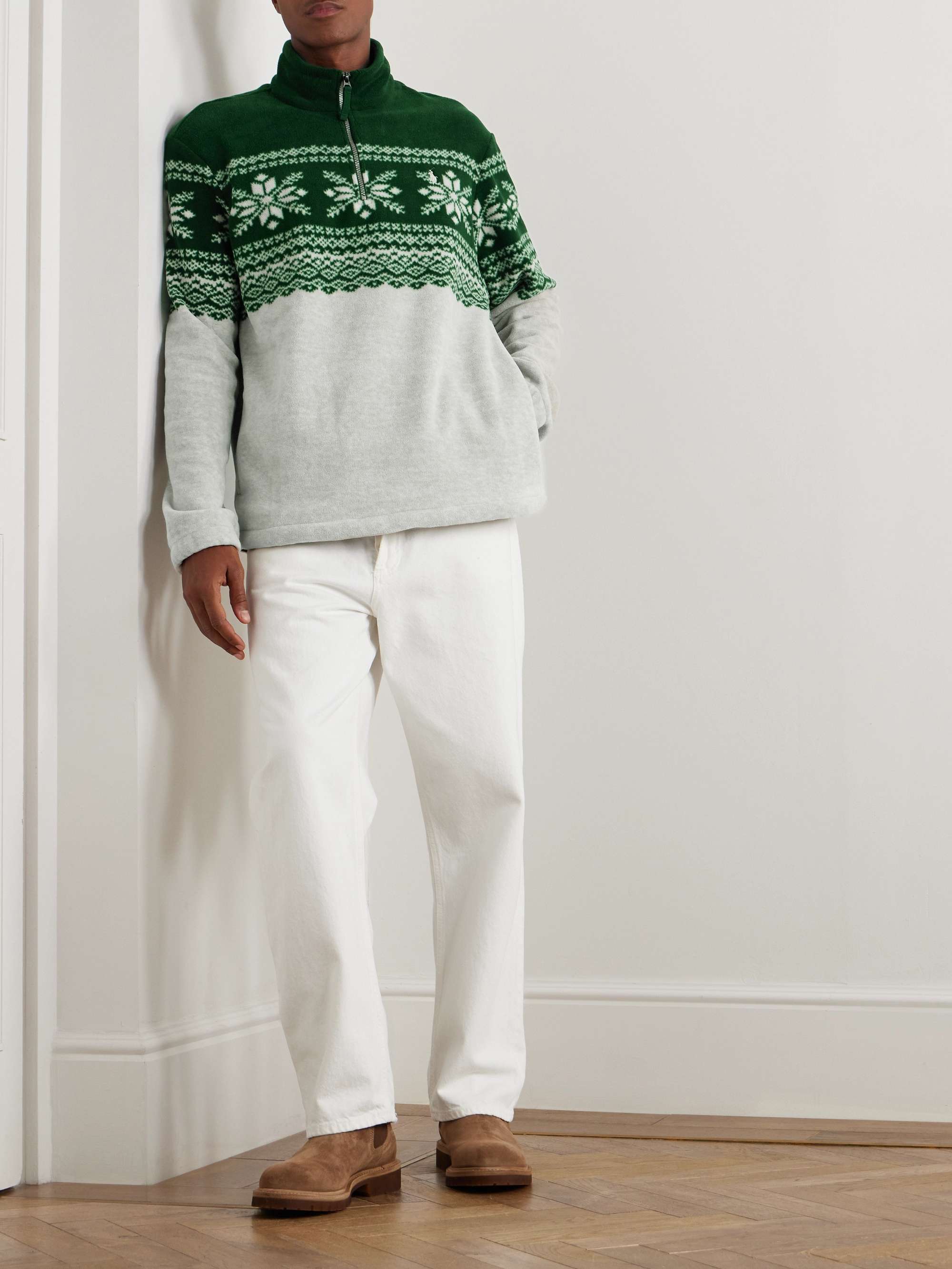 Fair Isle Recycled Fleece Half-Zip Sweatshirt view