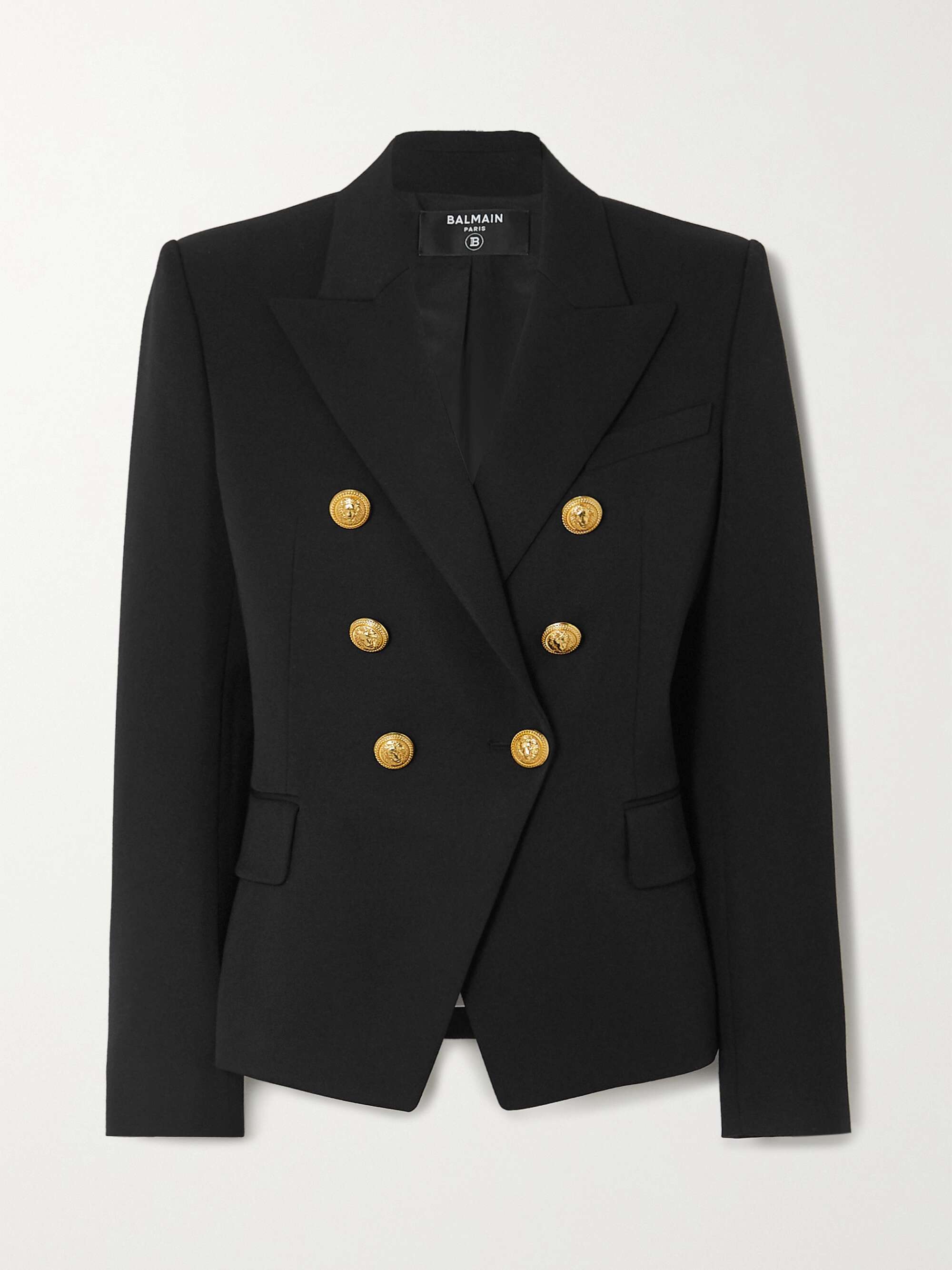 Double-breasted wool-twill blazer view
