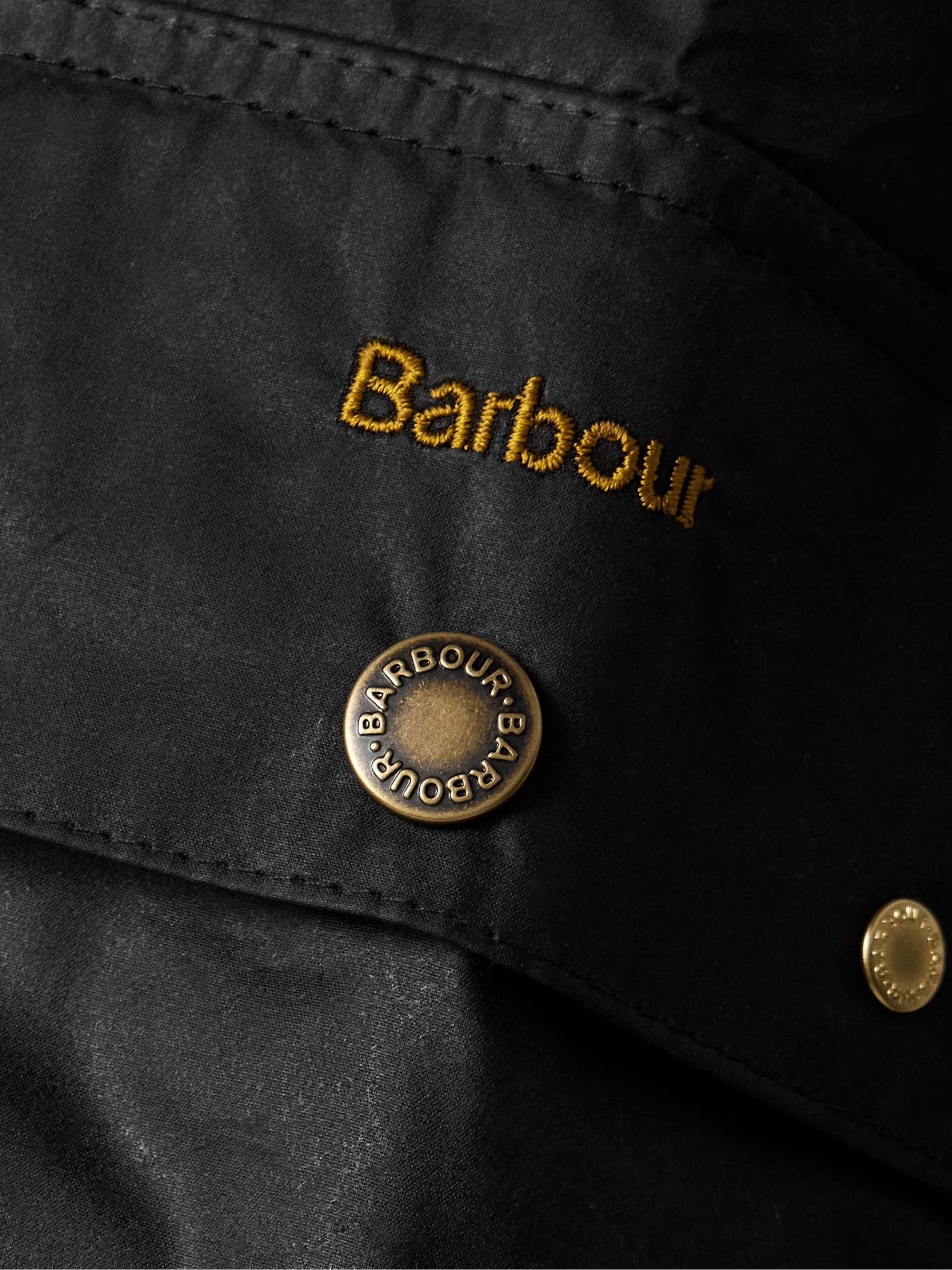 Erma hooded corduroy-trimmed waxed-cotton jacket view