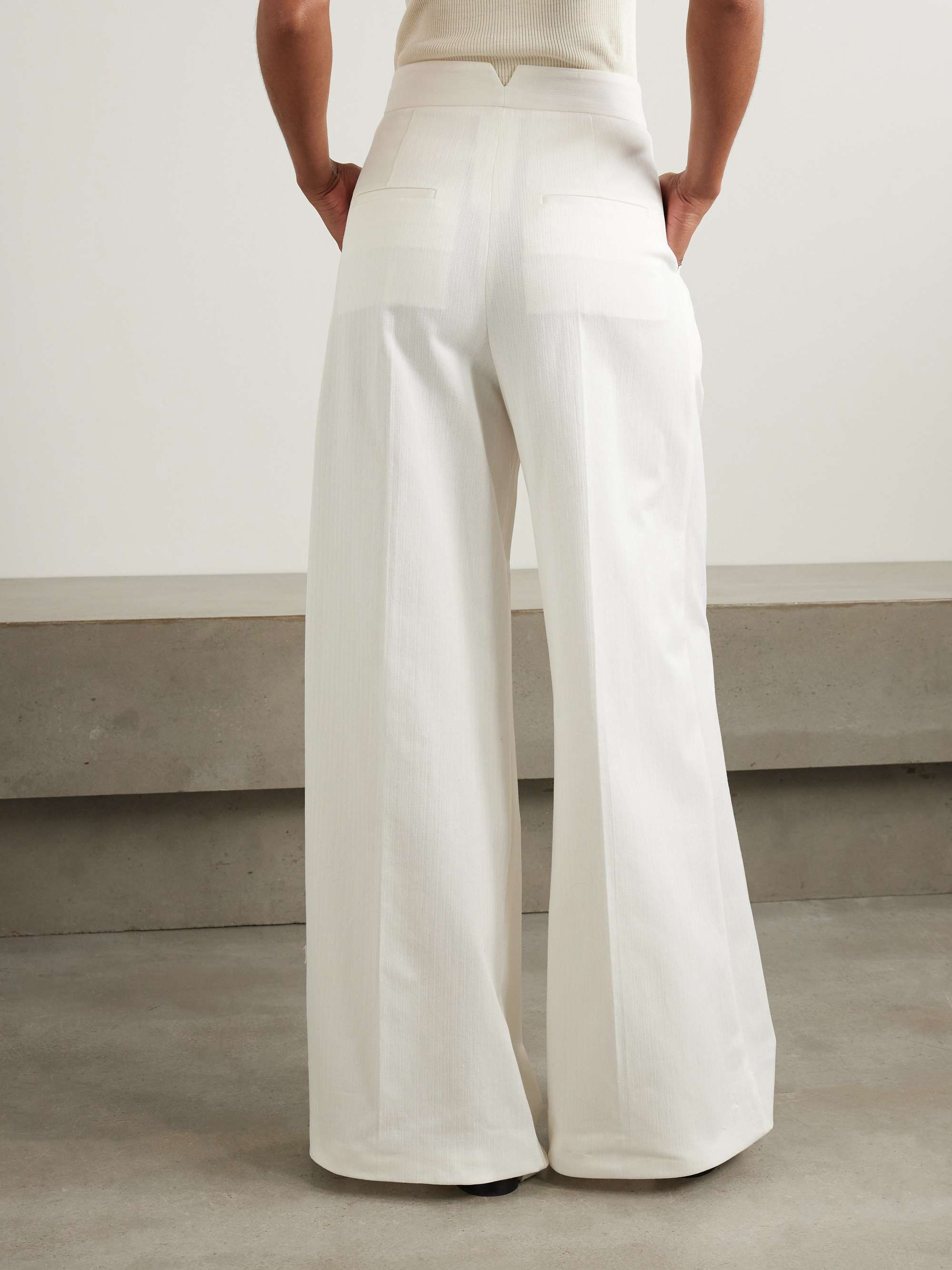 Chenzia pleated cotton wide-leg pants view