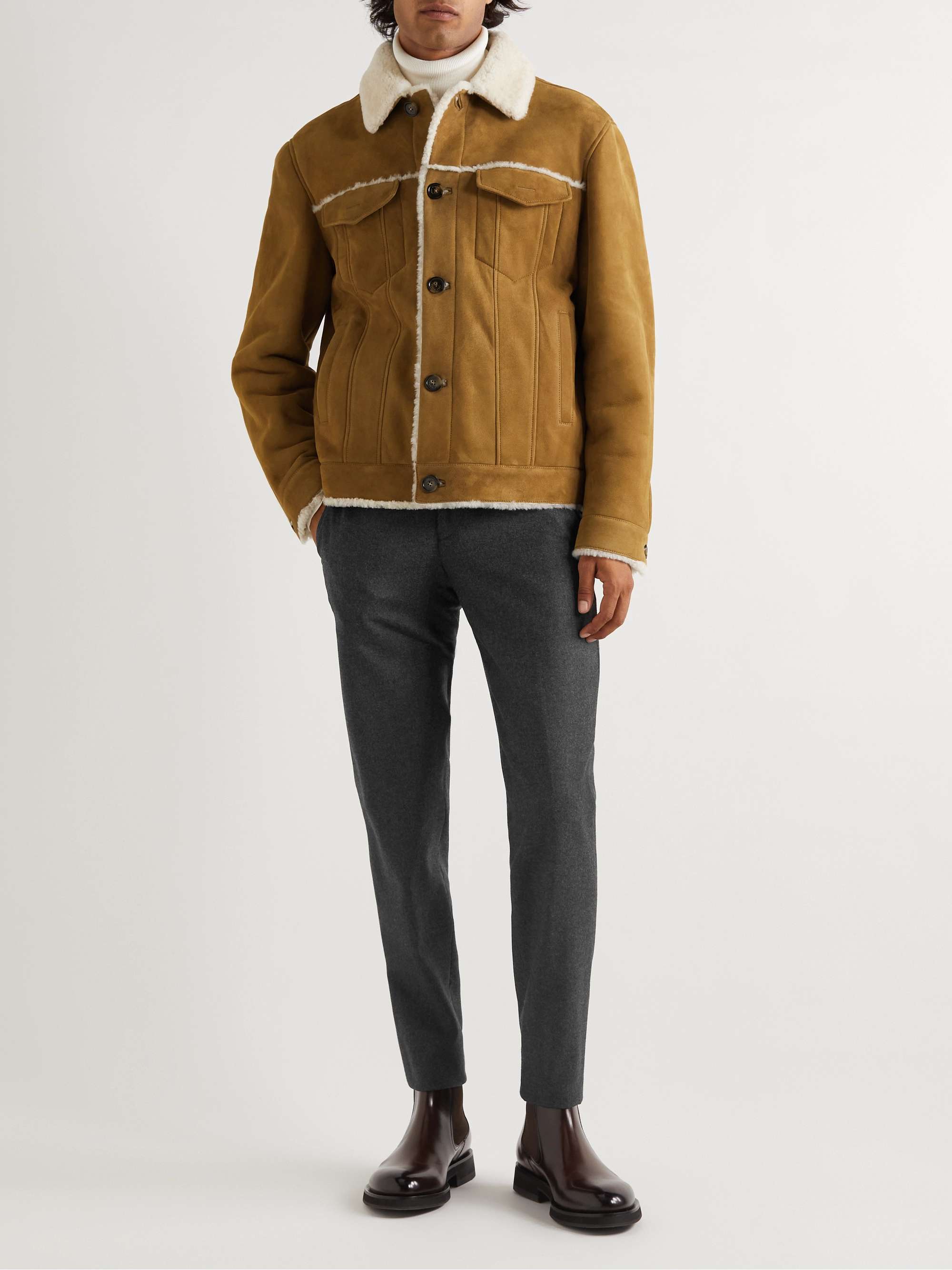 Slim-Fit Virgin Wool and Cashmere-Blend Trousers view