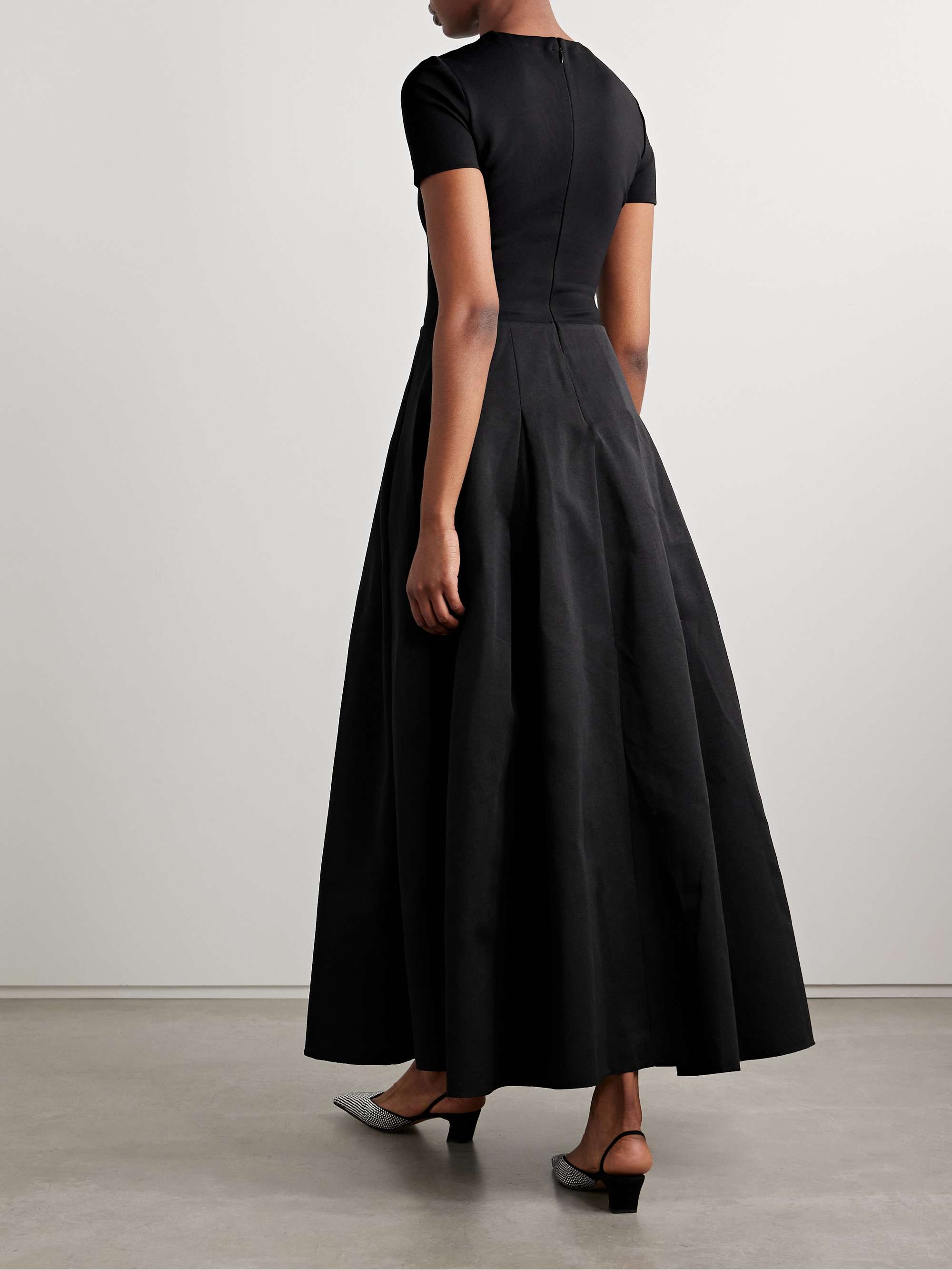 Hopper stretch-jersey and pleated faille maxi dress view