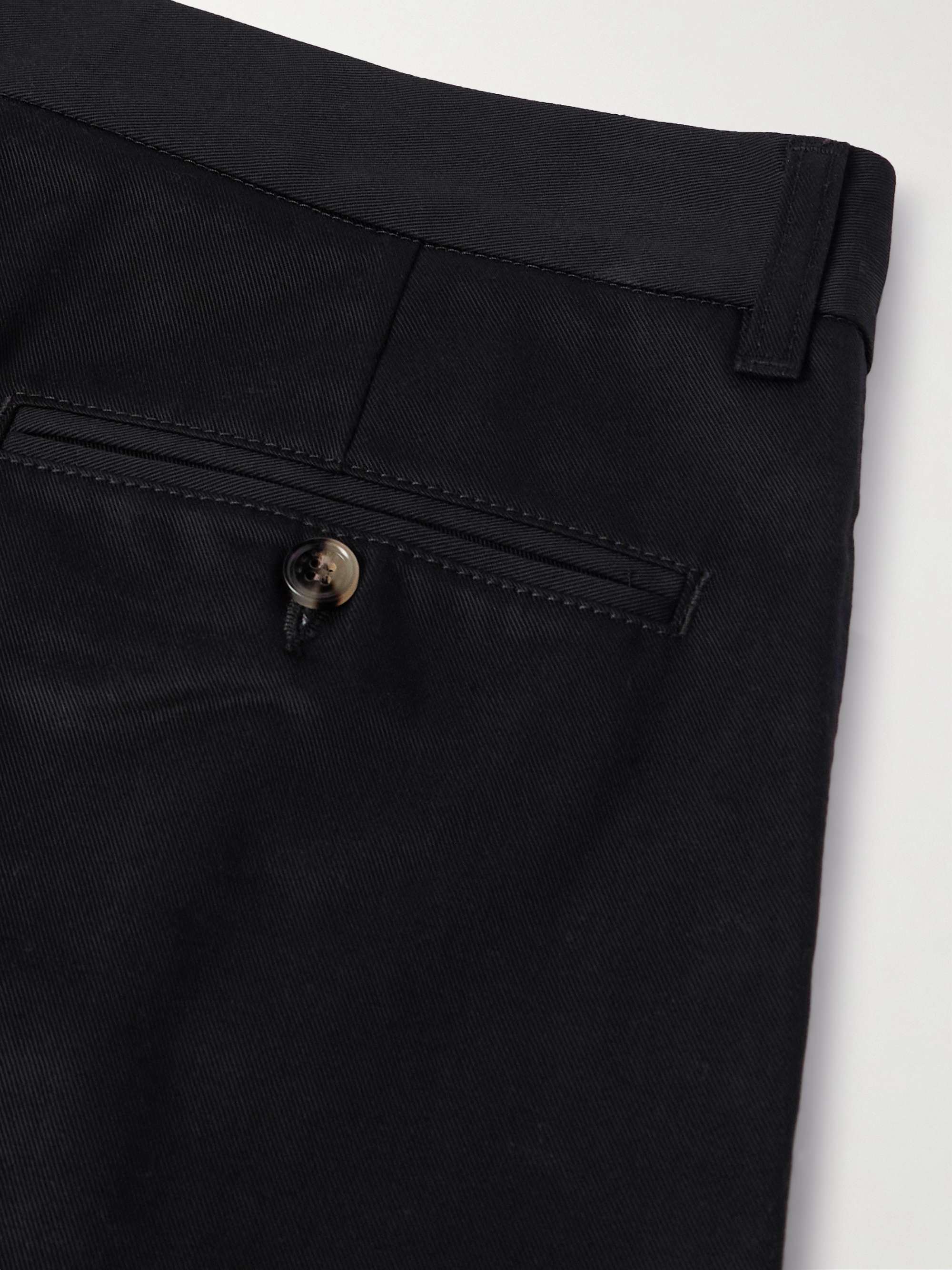 Wide-Leg Pleated Cotton-Gabardine Shorts view