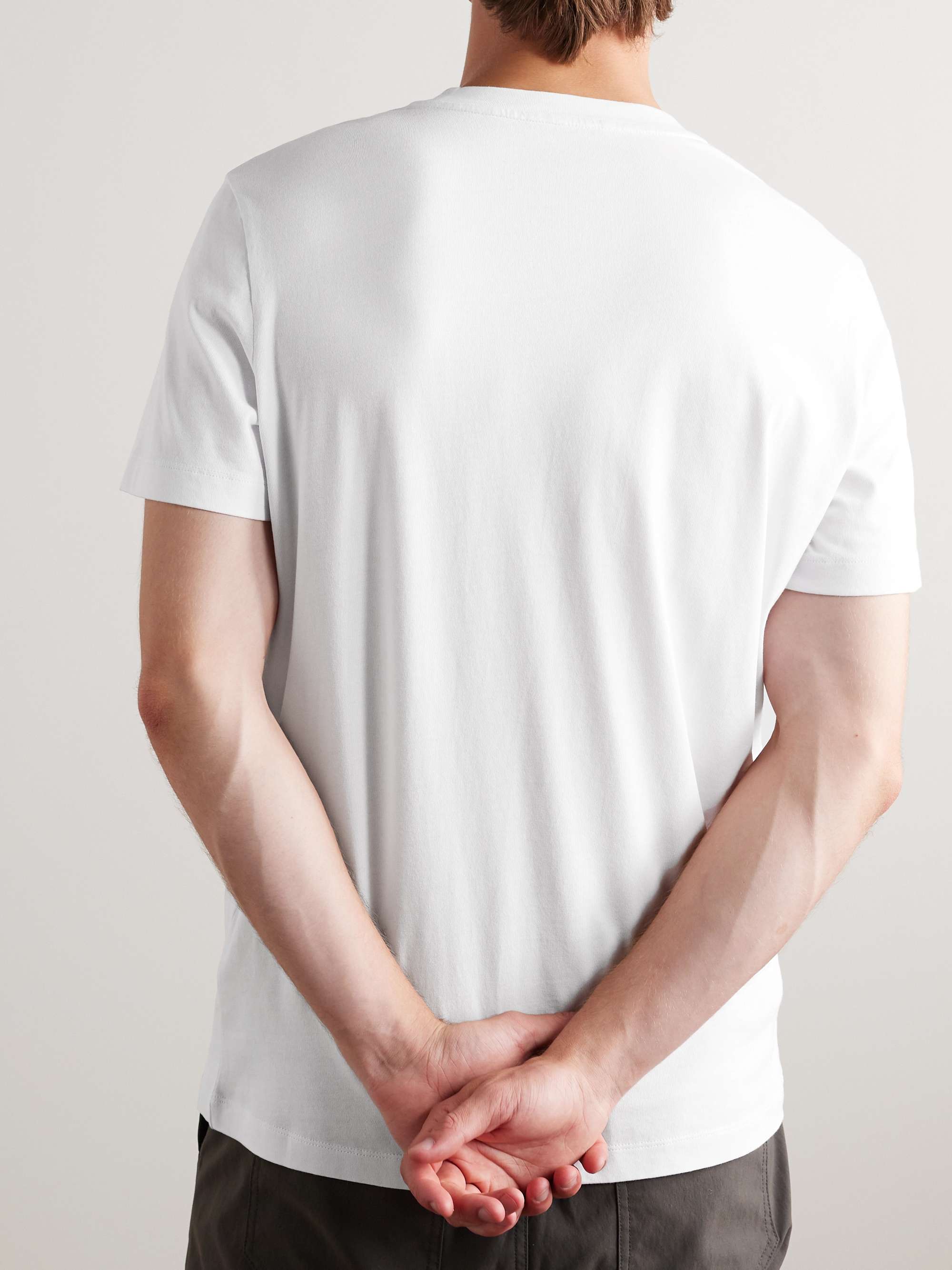 Slim-Fit Logo-Flocked Cotton-Jersey T-Shirt view