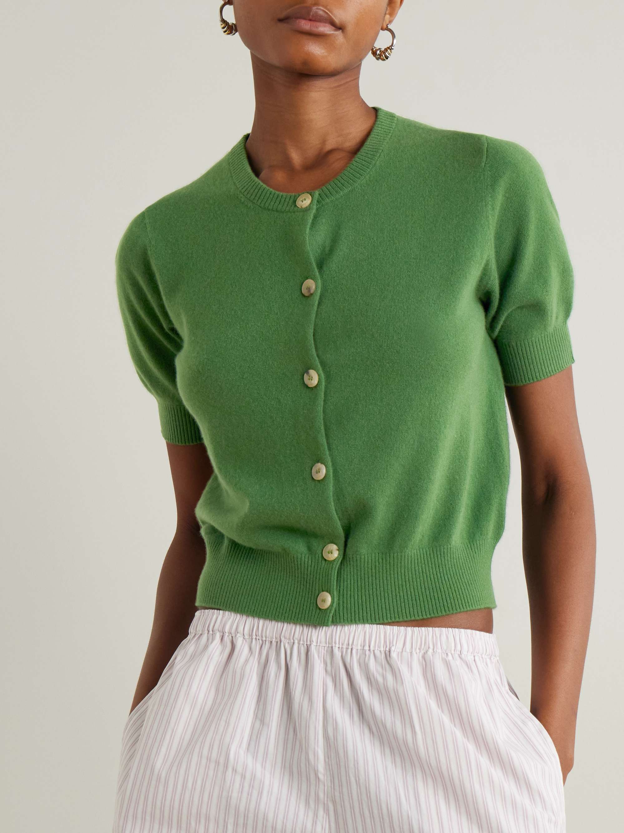 Stanley cropped cashmere cardigan view