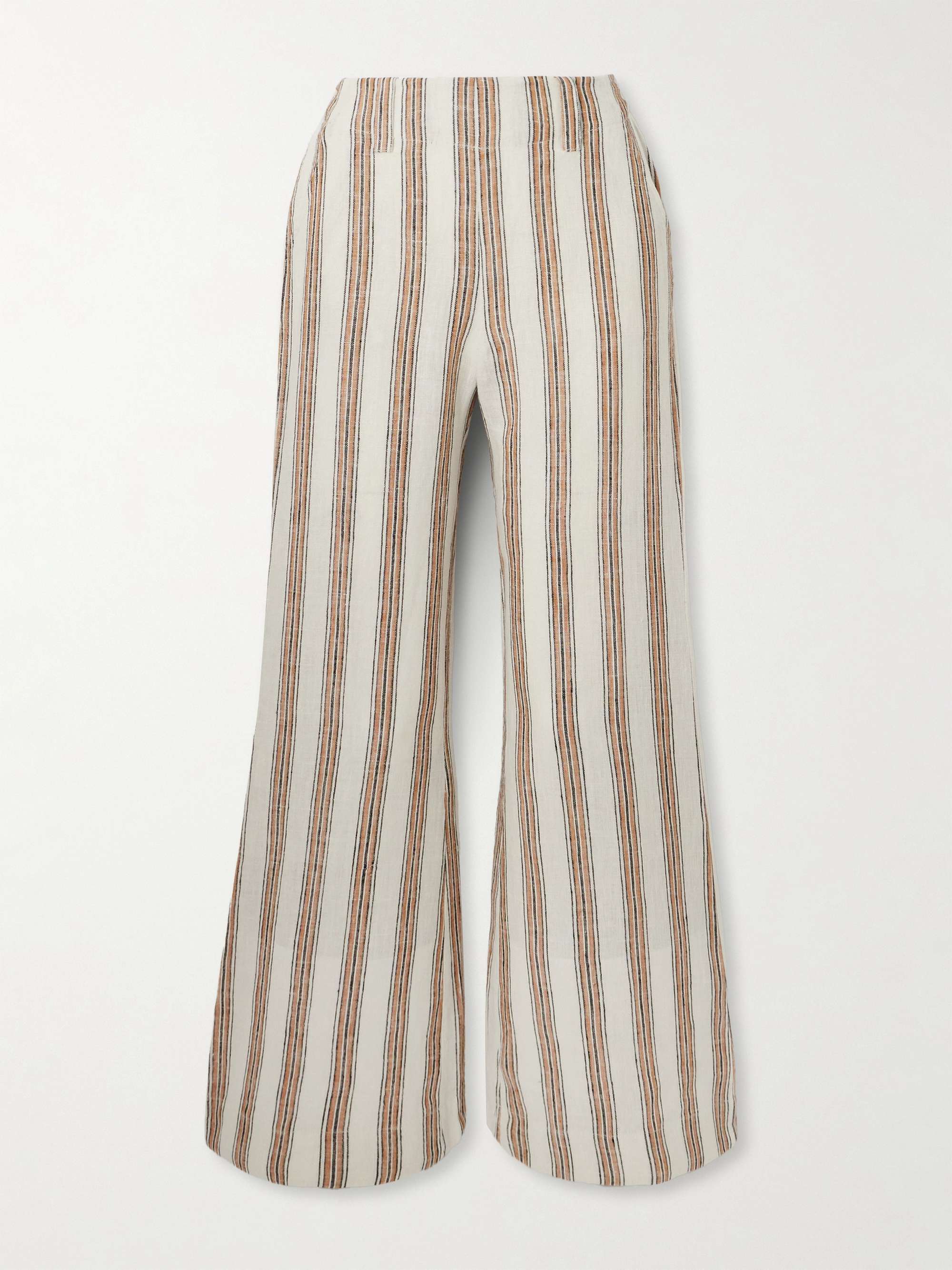 Charlie Desert striped linen flared pants view