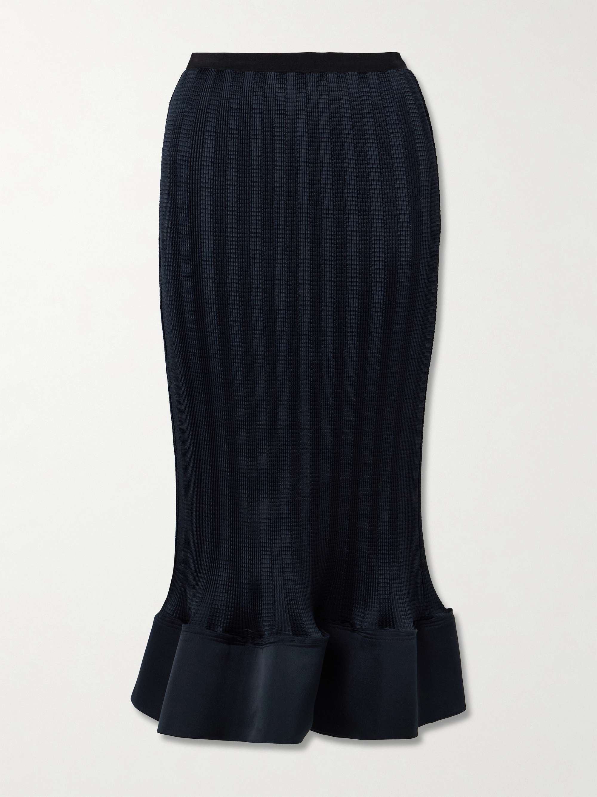 Hollis shirred satin midi skirt view