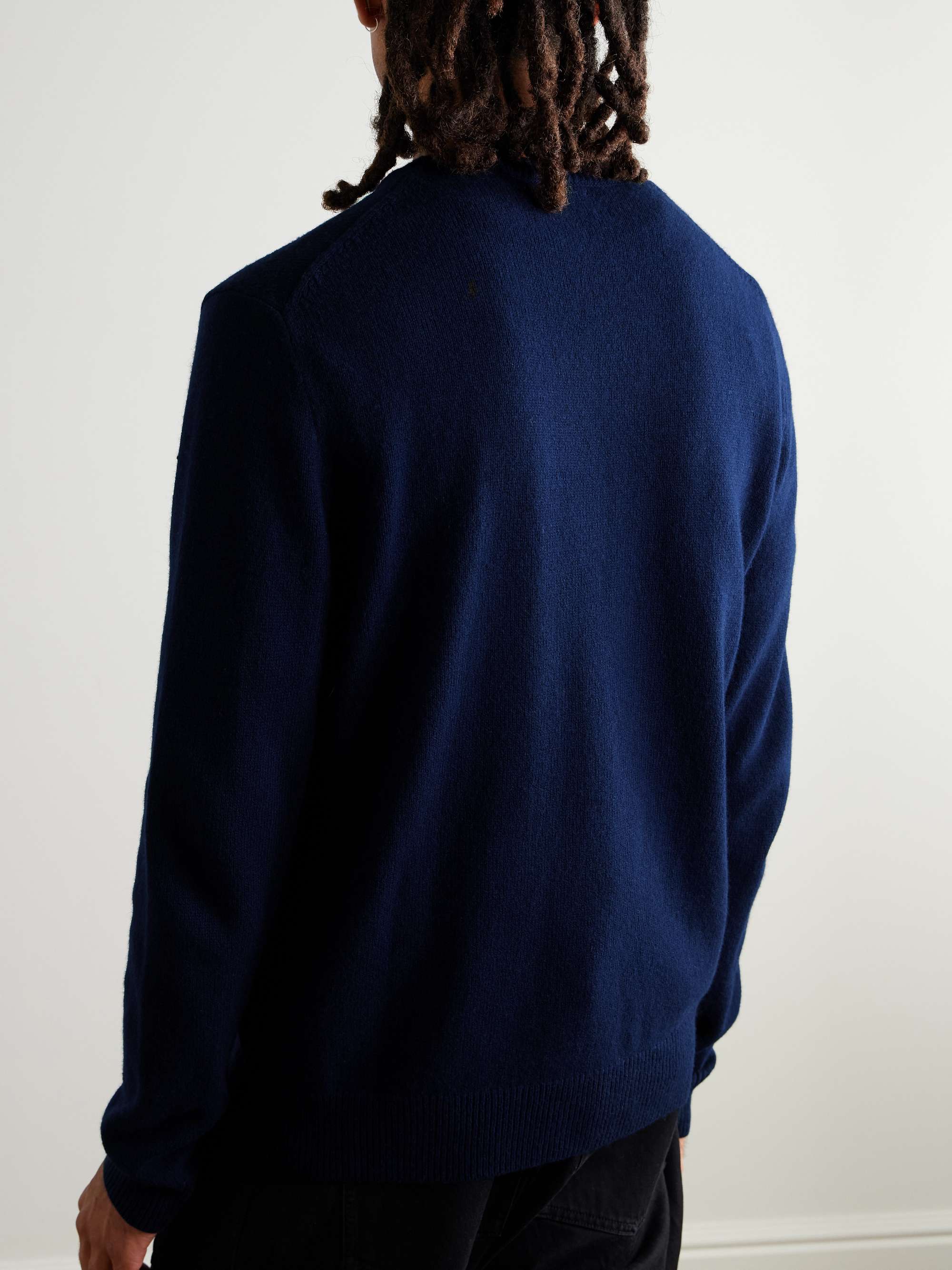 Logo-Embroidered Wool and Cotton-Blend Sweater view