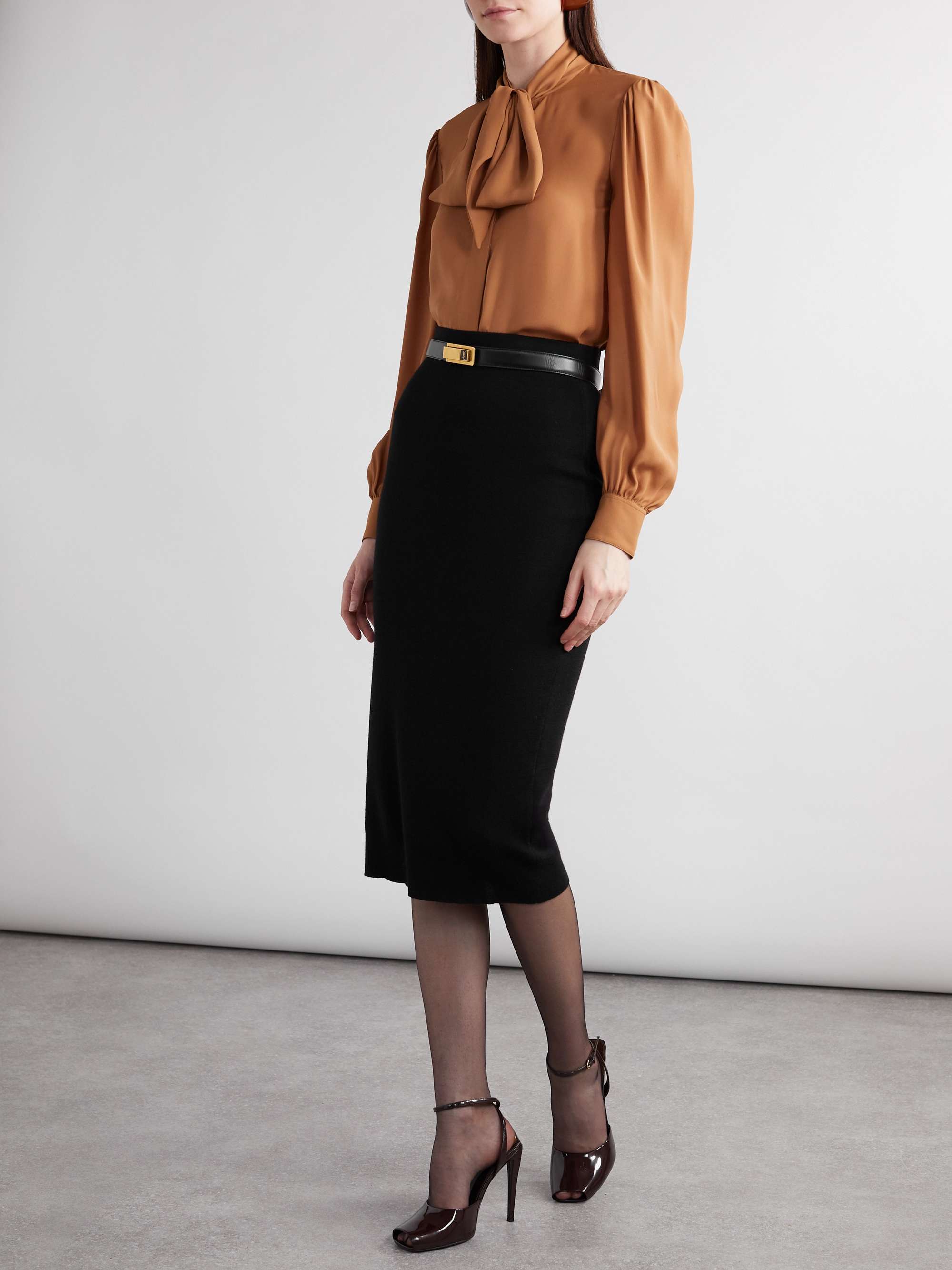 Wool midi skirt view