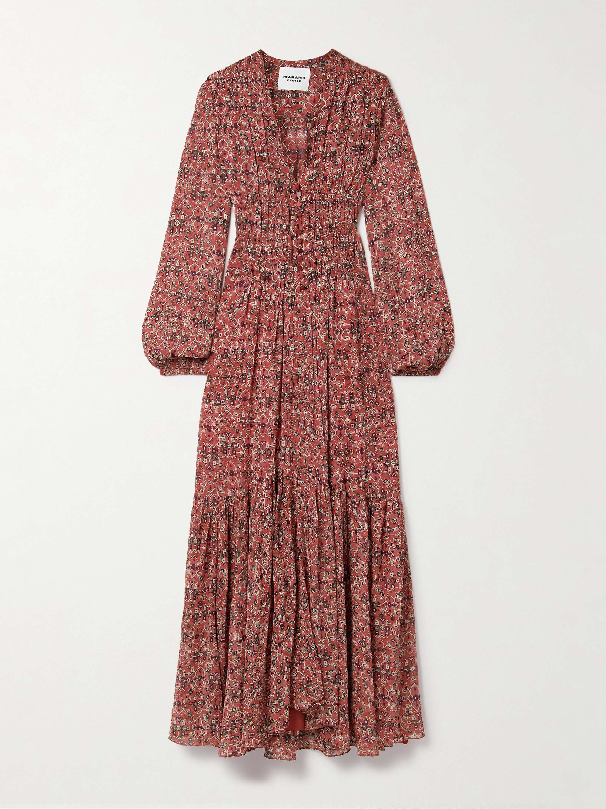 Briane gathered printed georgette maxi dress view