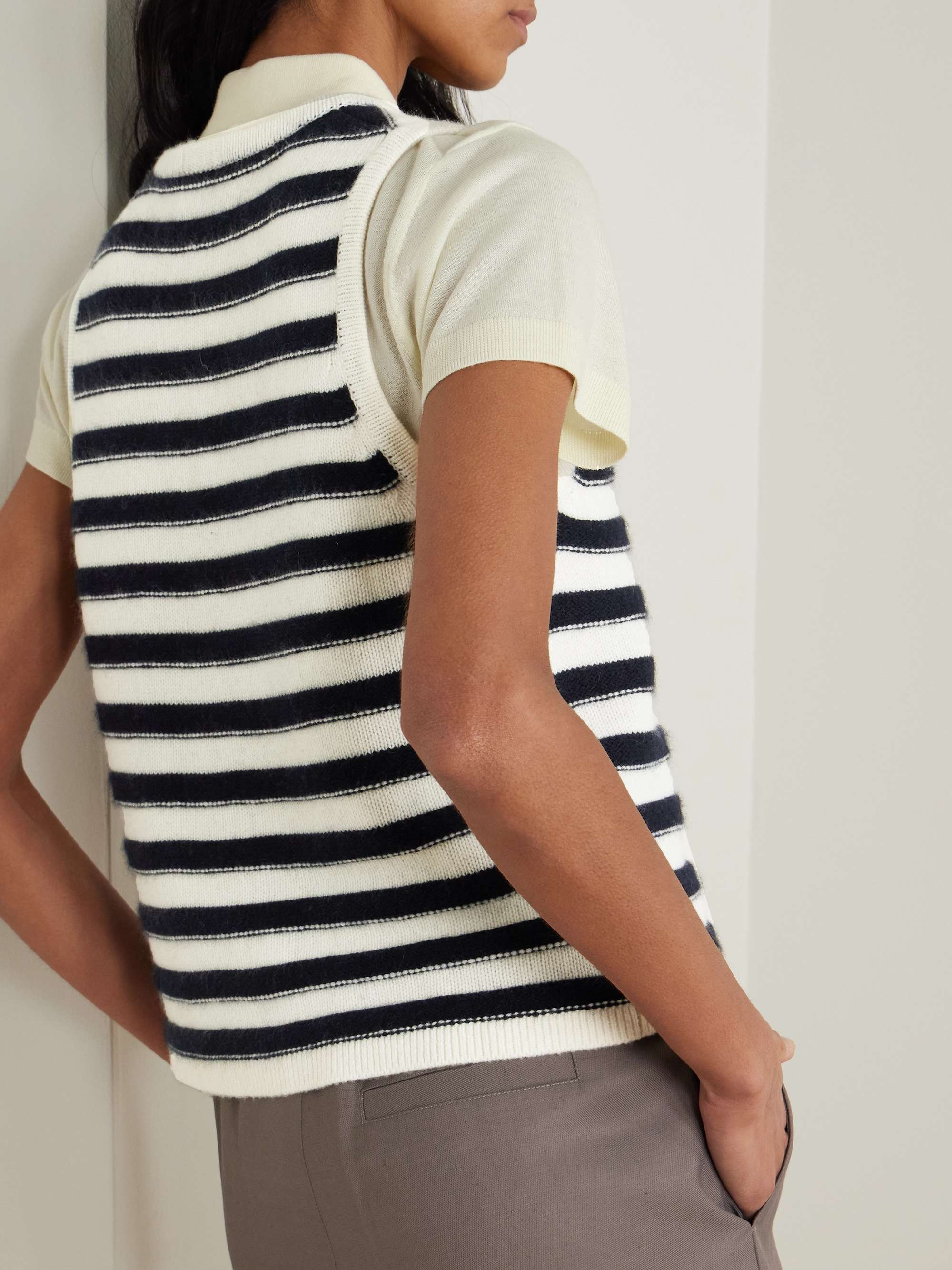 Striped cashmere vest view