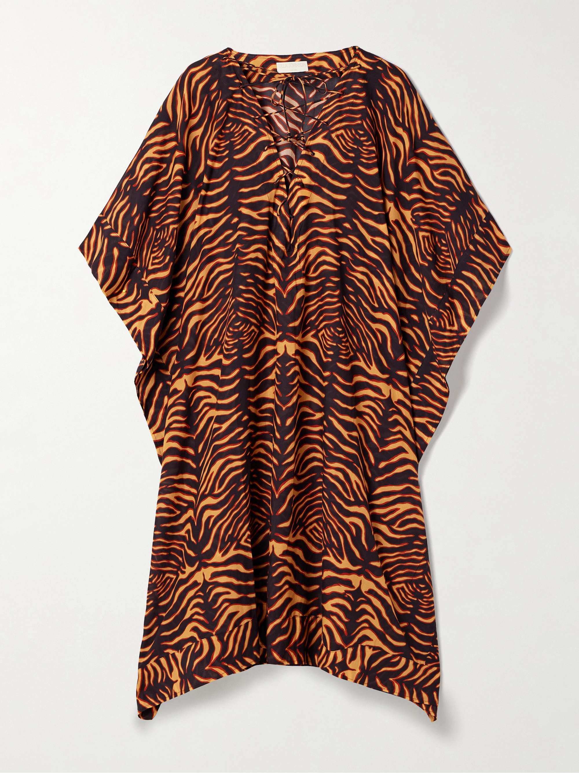 Estelle tiger-print cotton-blend voile kaftan view