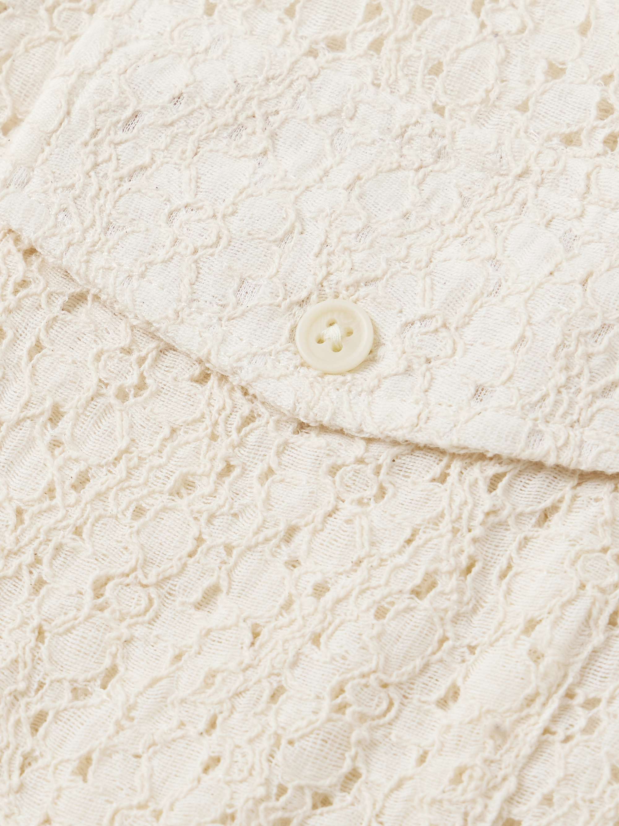 Camp-Collar Cotton and Nylon-Blend Lace Shirt view