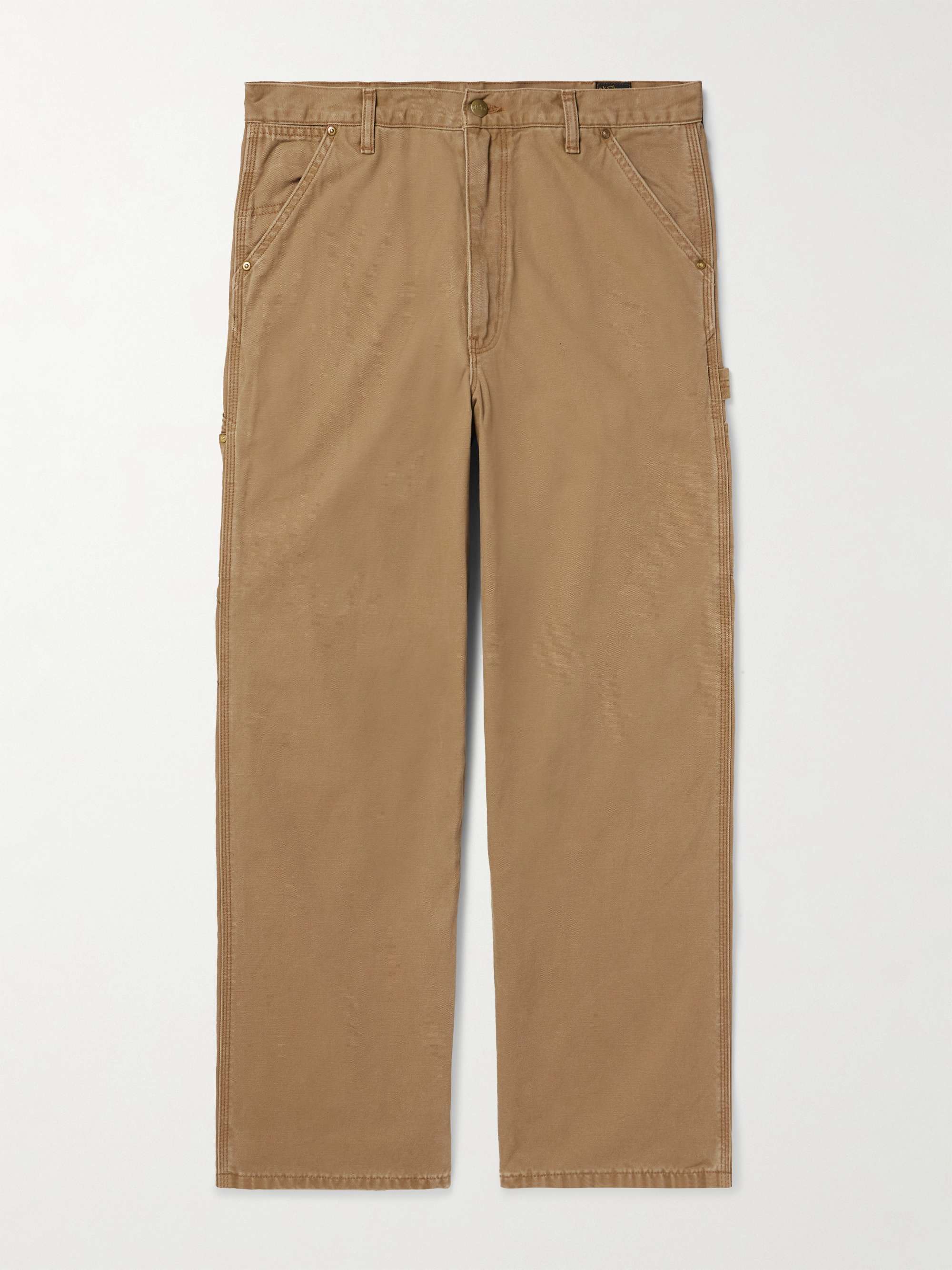Straight-Leg Cotton-Canvas Trousers view