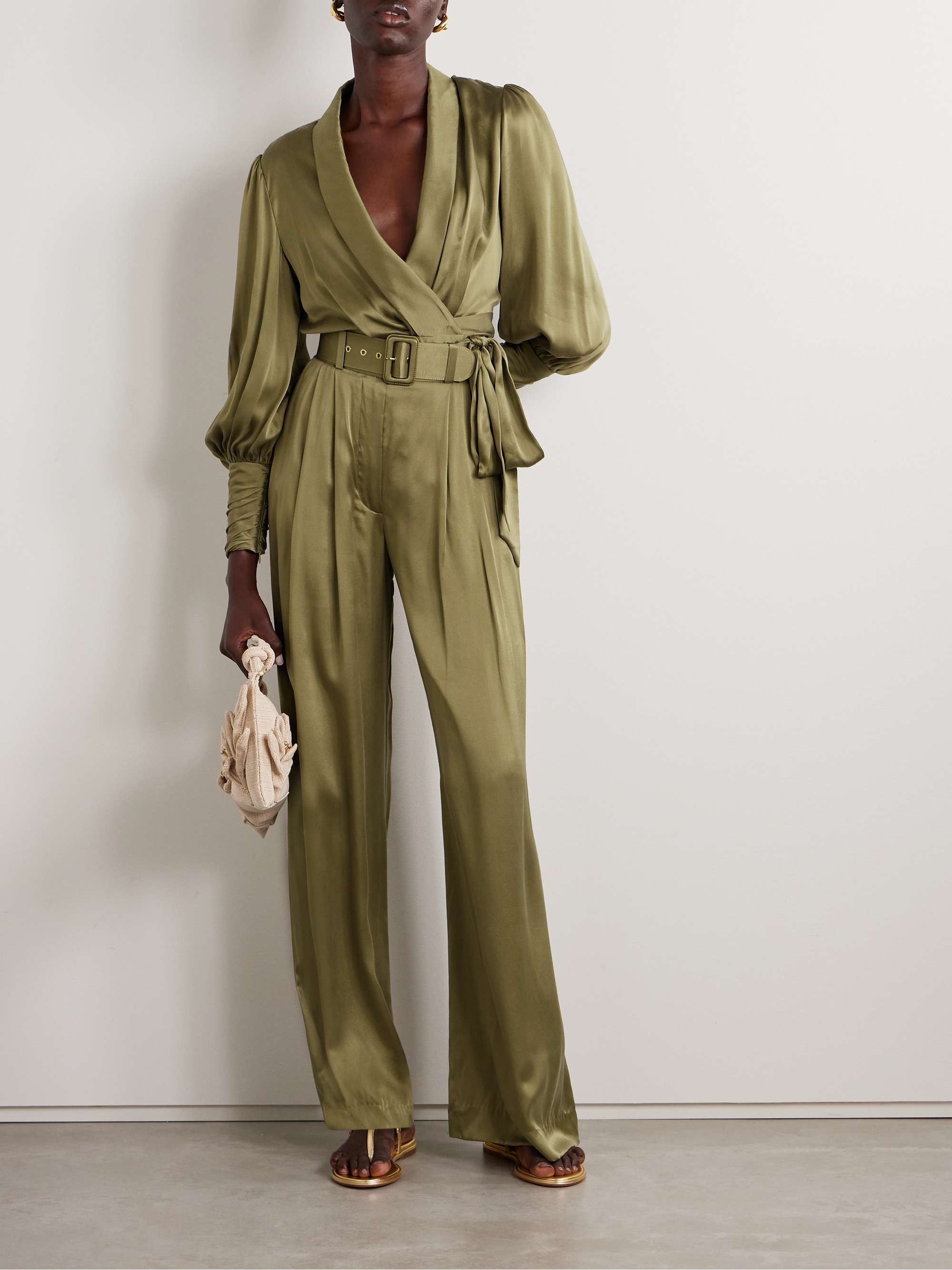 Silk-satin wrap blouse view