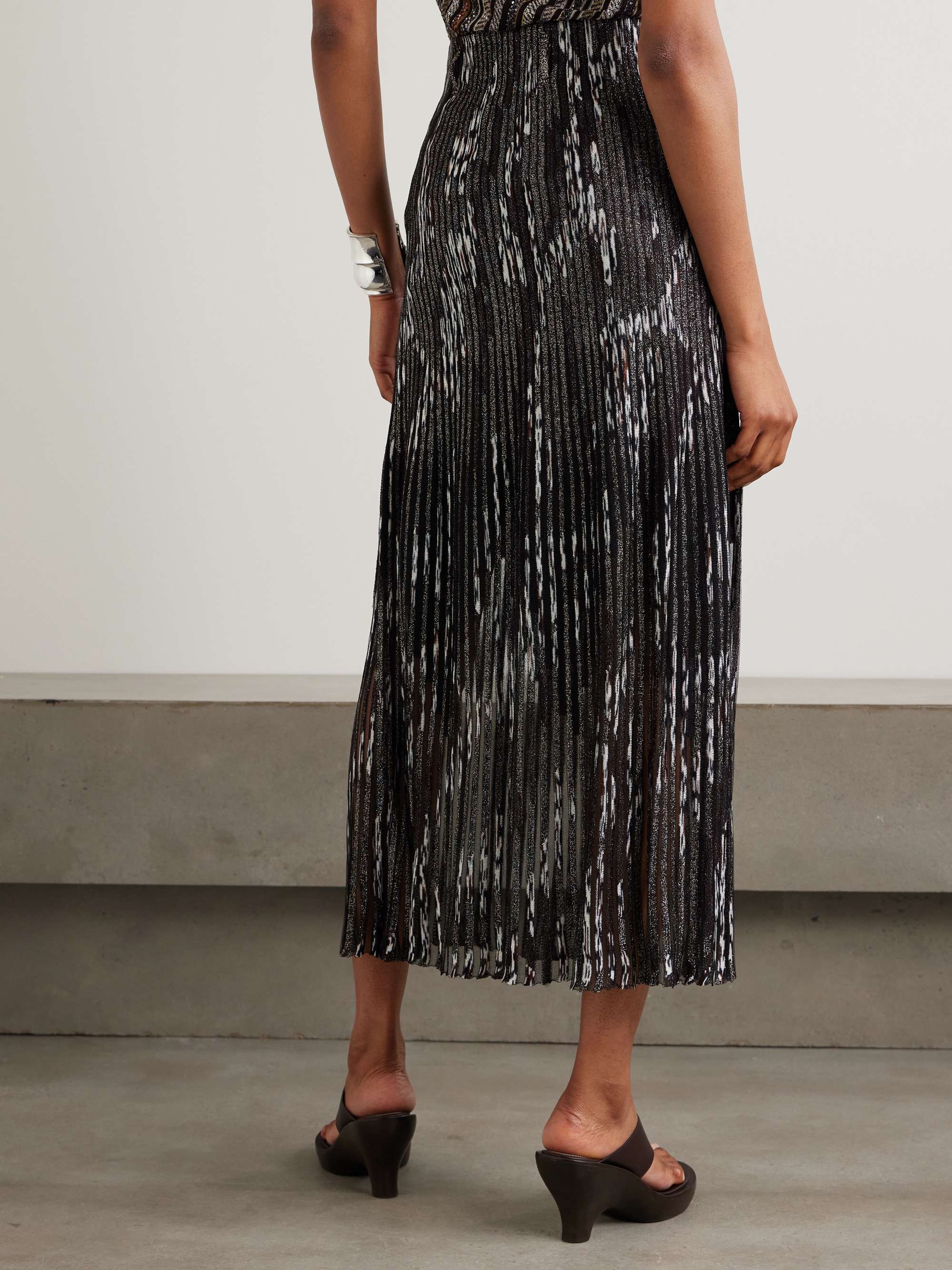 Striped metallic jacquard-knit maxi skirt view
