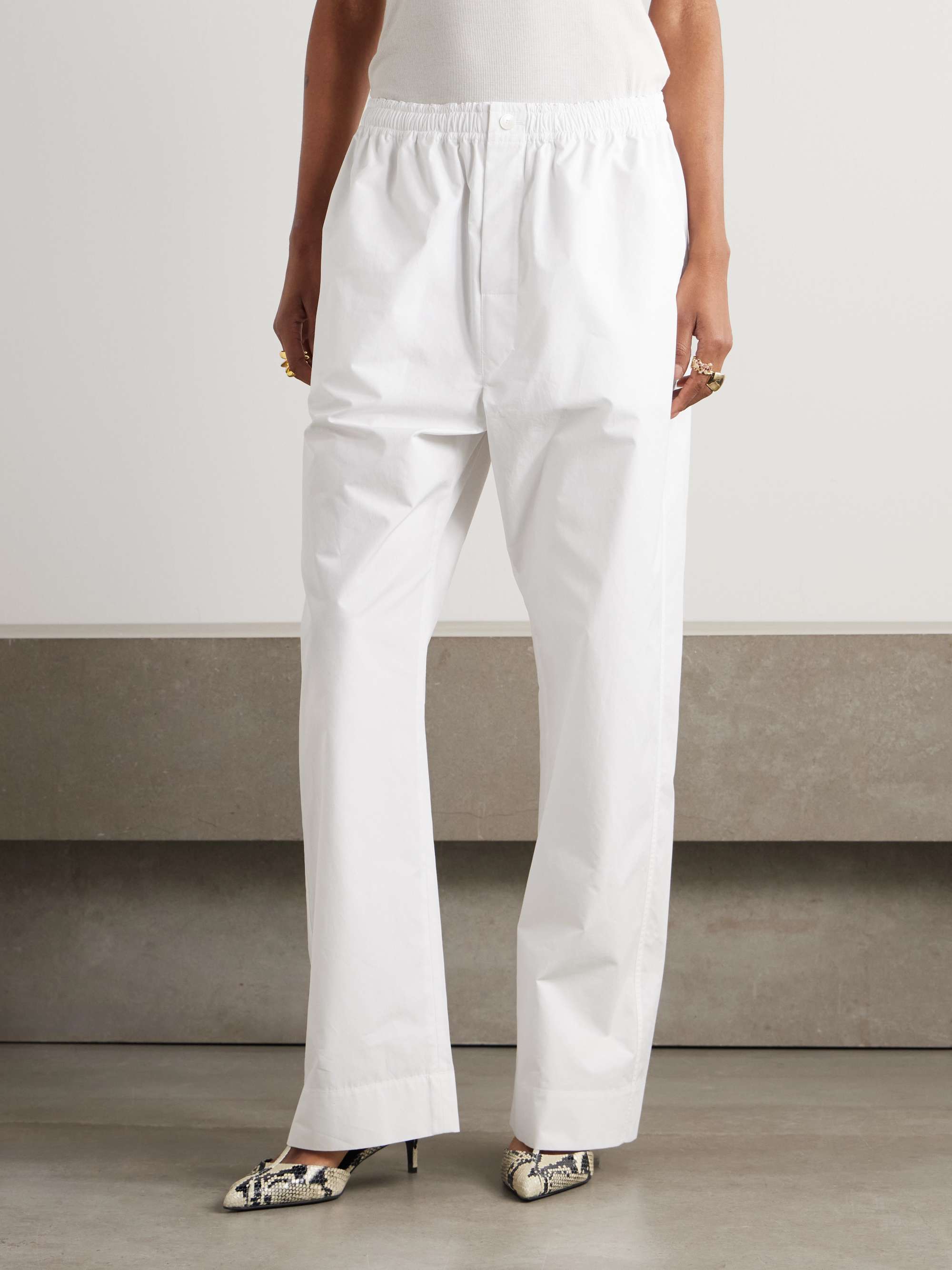 Cotton-poplin wide-leg pants view