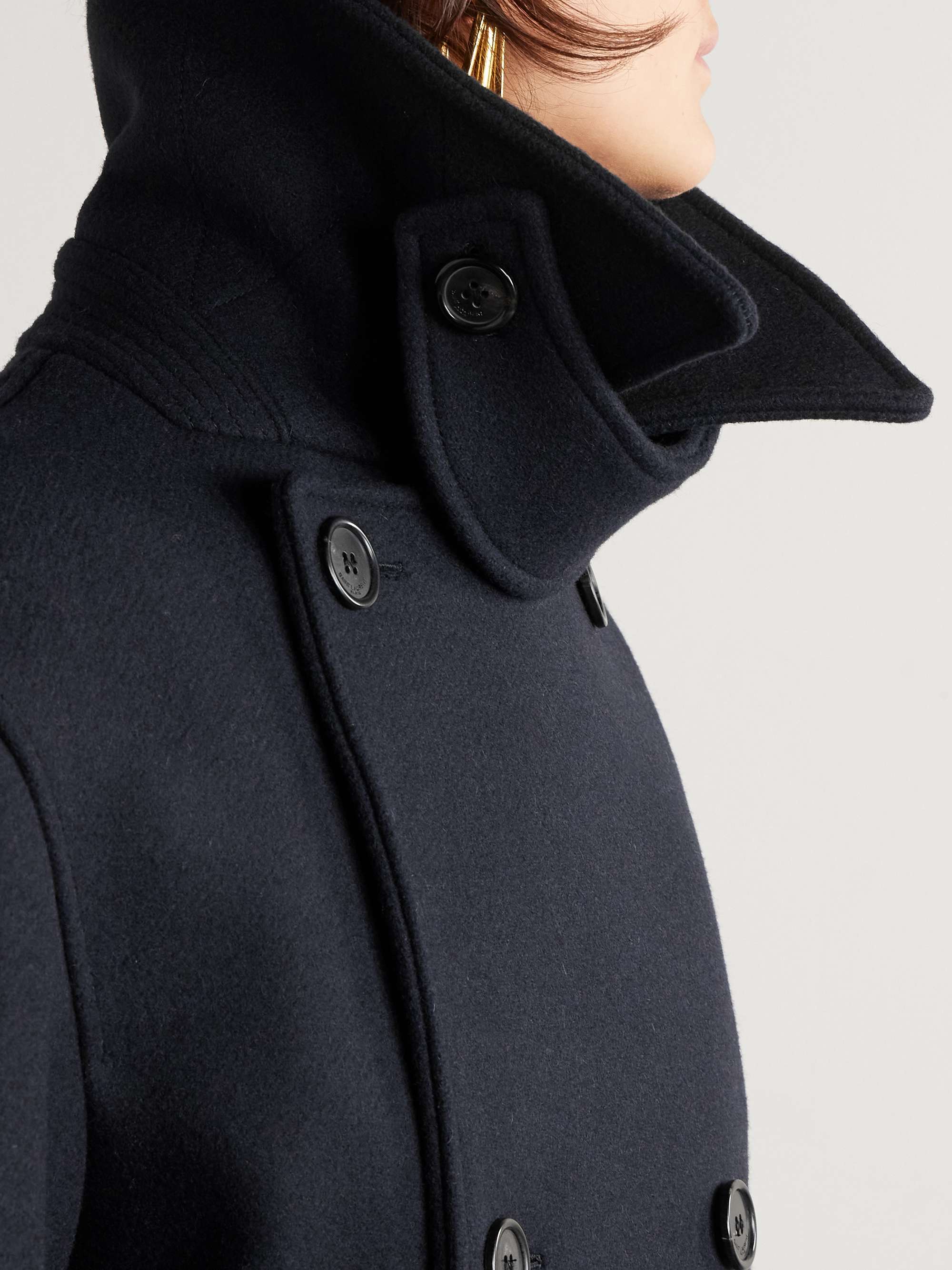 Oversized double-breasted wool-twill coat view