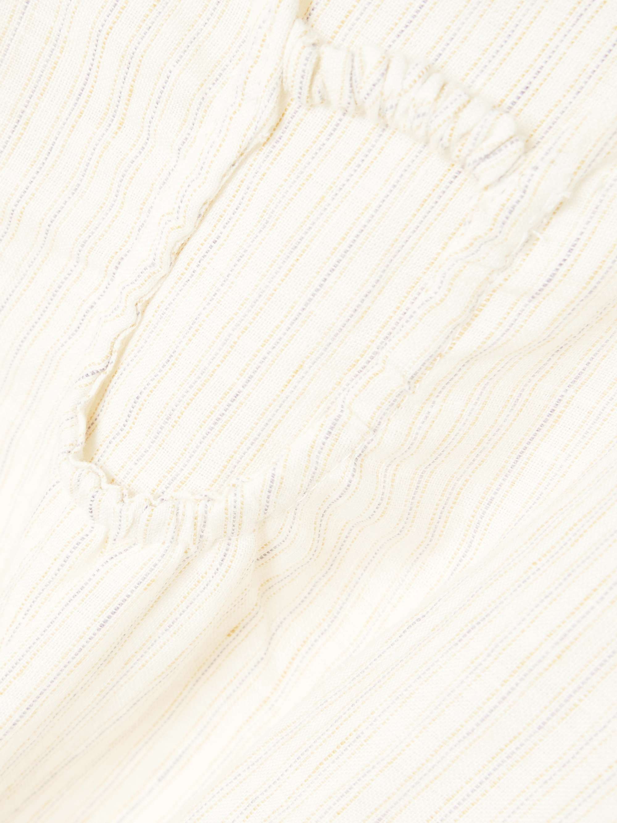 Squared cutout striped linen midi dress view
