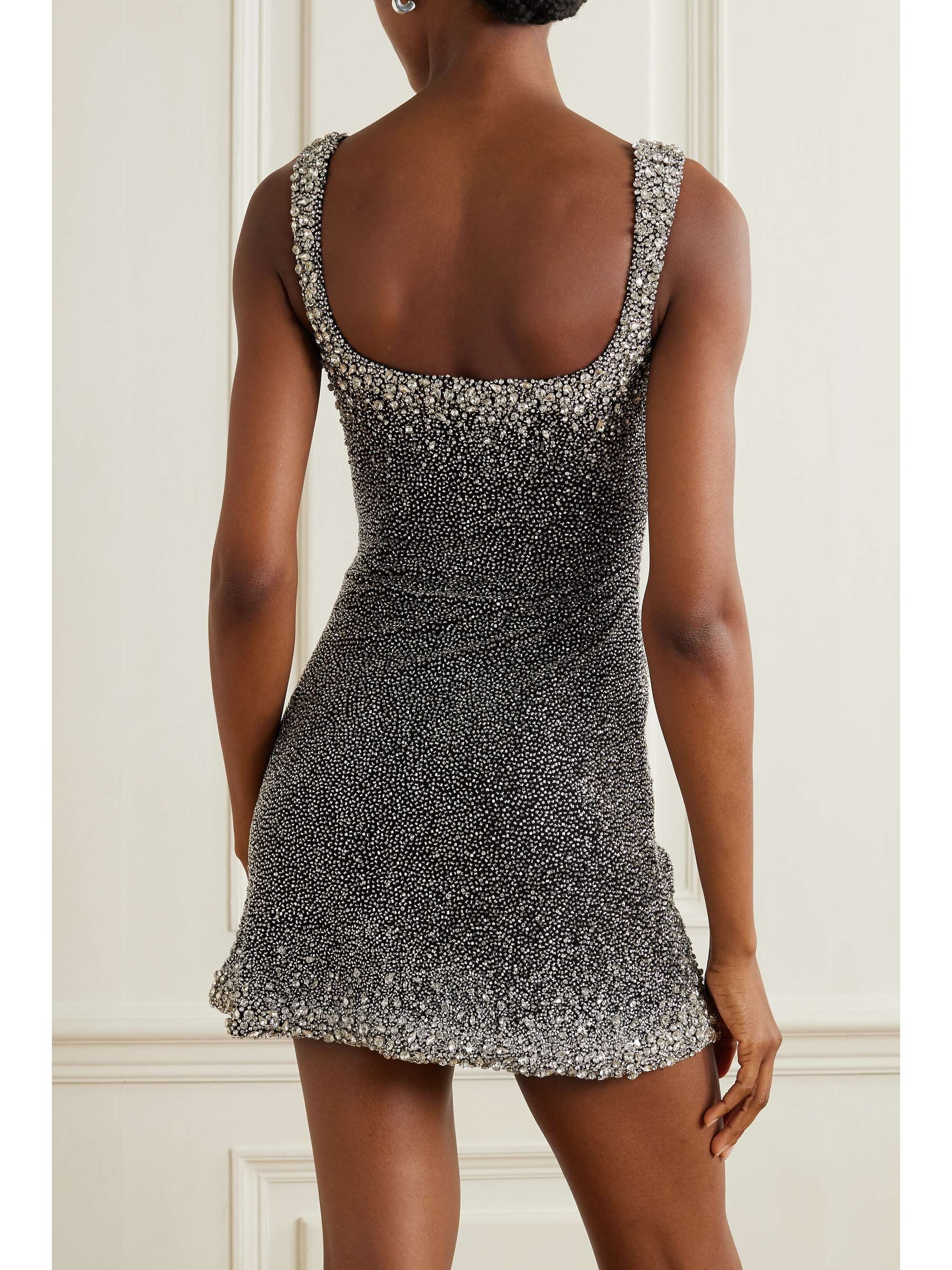 Embellished stretch-mesh mini dress view