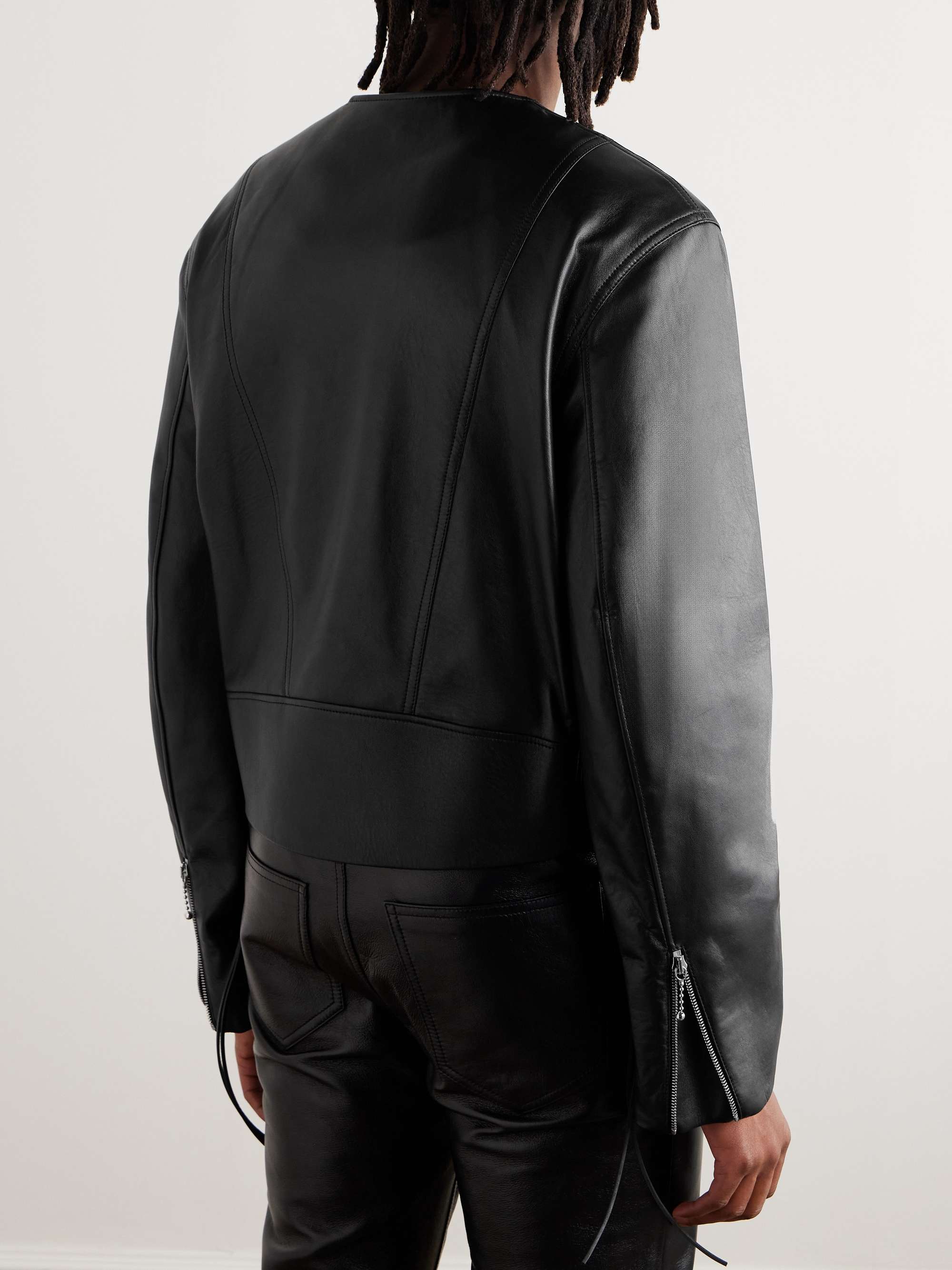 Embellished Leather Jacket view