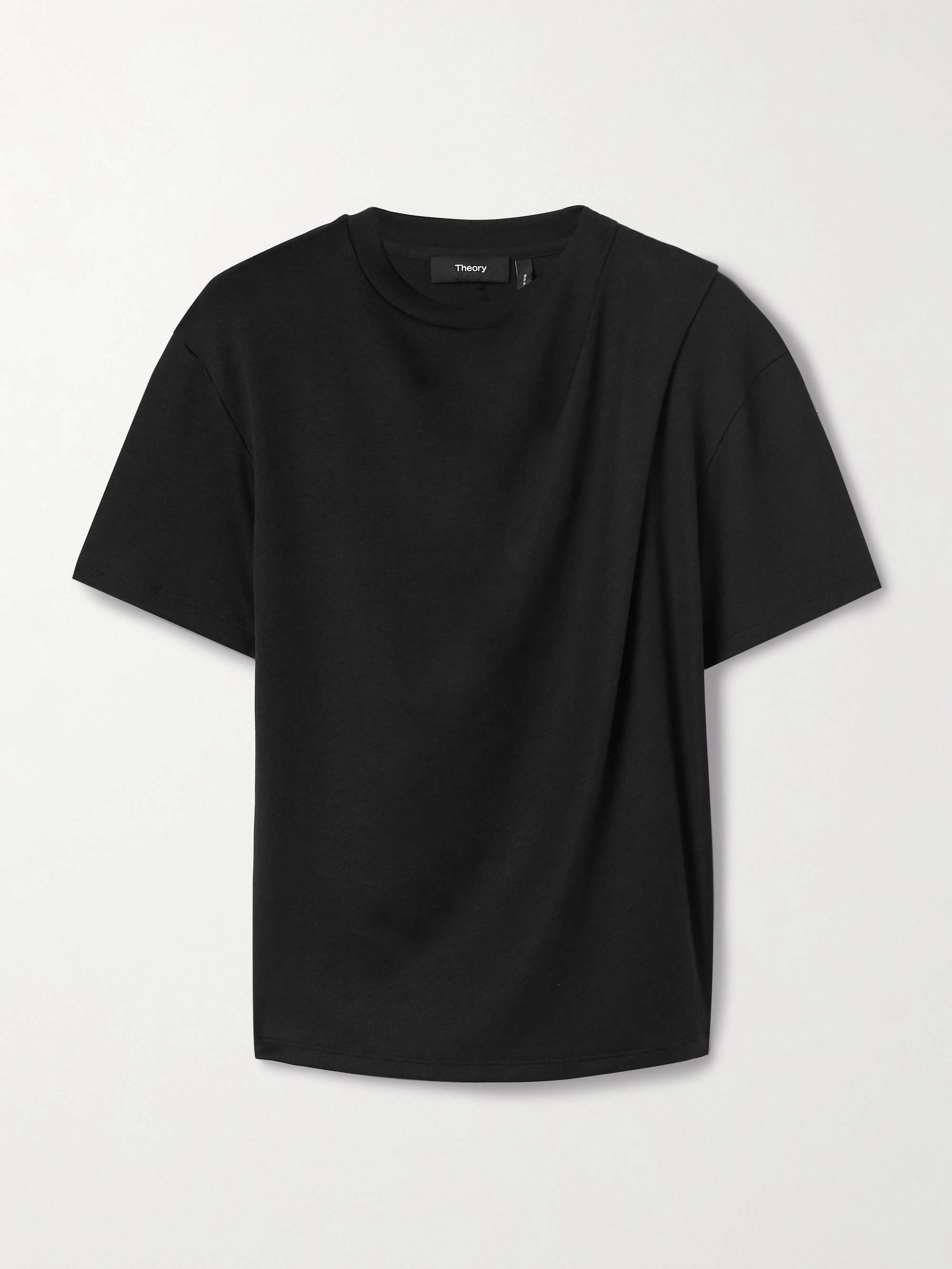Draped Supima cotton-jersey T-shirt view