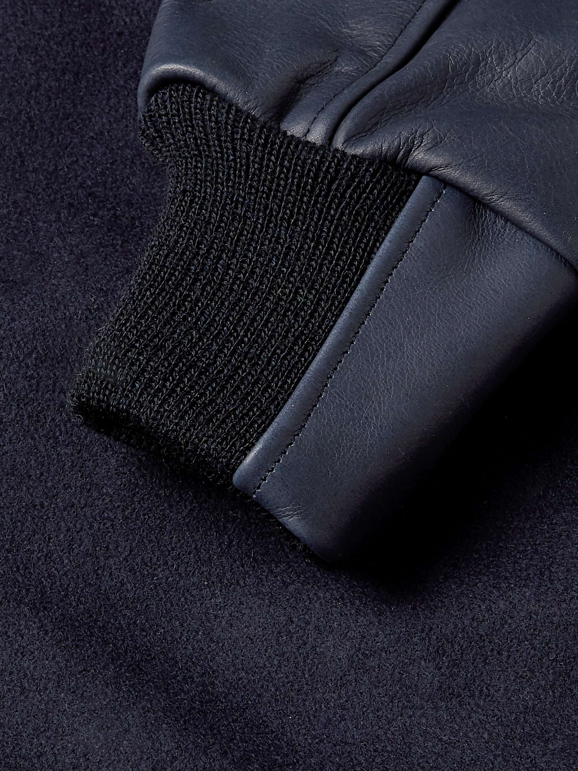 The Albany Wool-Blend and Leather Varsity Jacket view