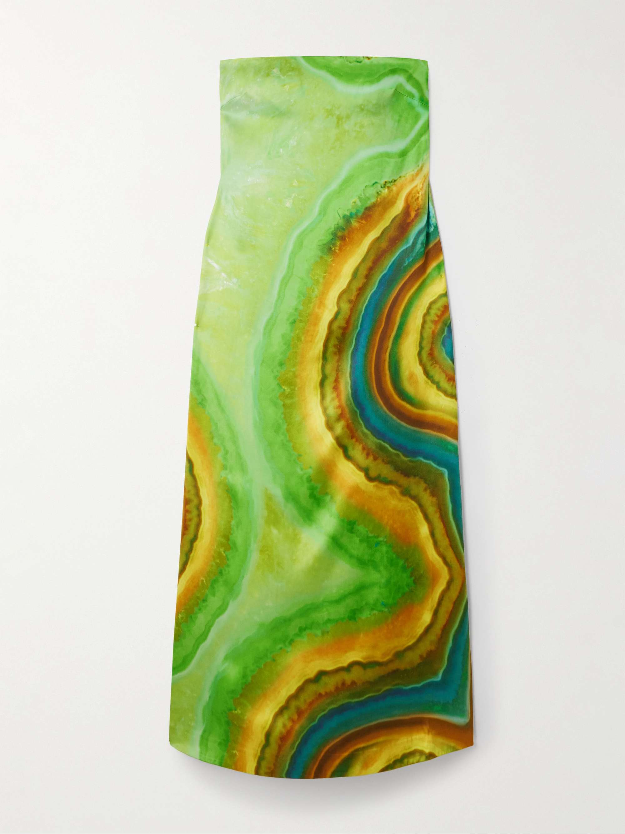 Iris strapless printed satin maxi dress view