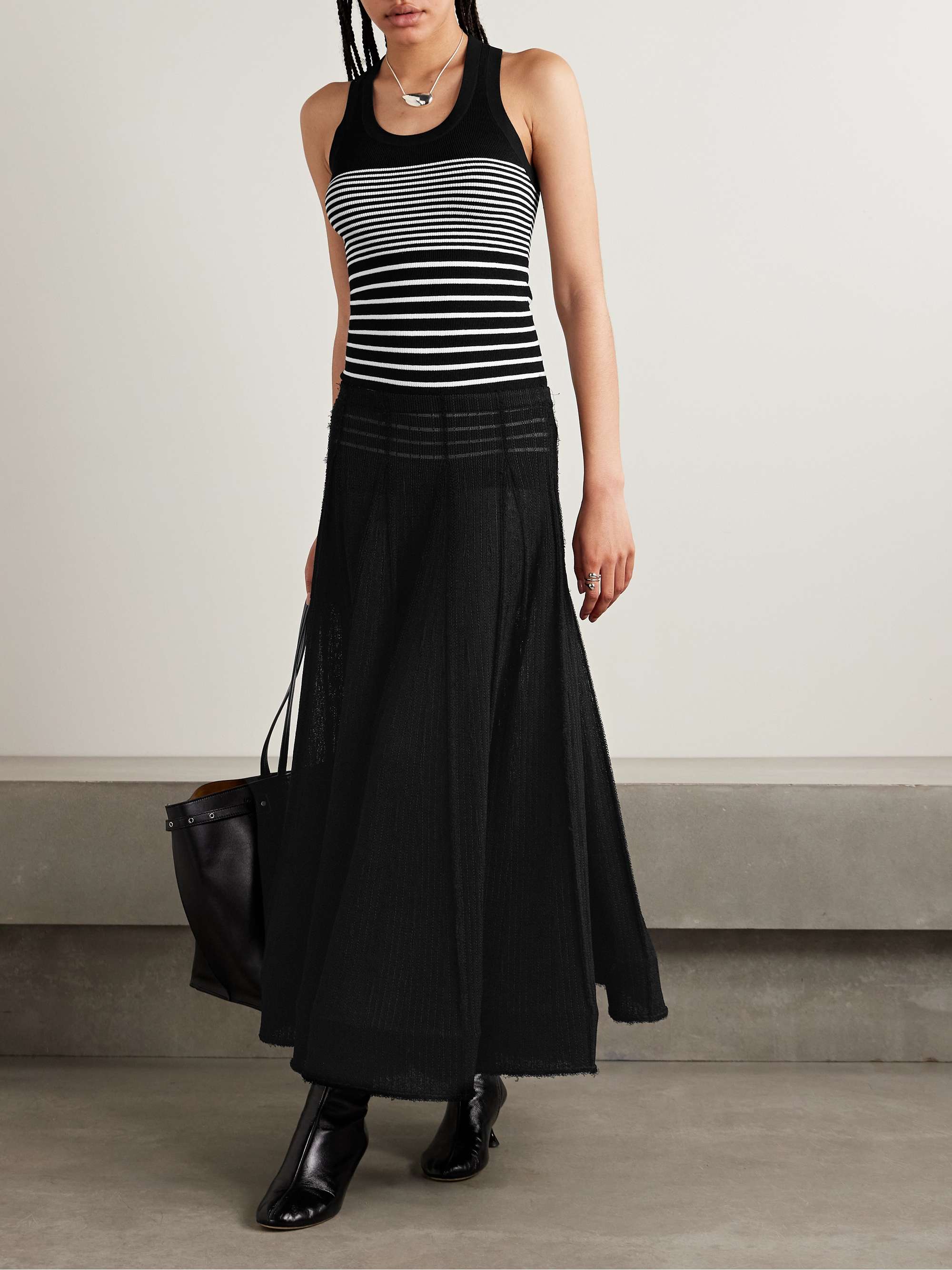 Roberts striped stretch-knit tank view